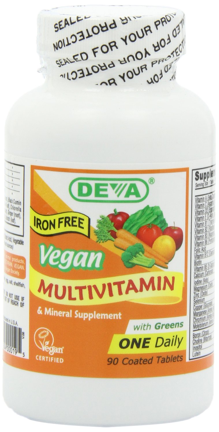Deva Vegan Vitamins Daily Multivitamin - Iron Free Tablets for Women & Men, 90 Count - Supports Energy, Immunity & Overall Health | Perfect for Vegan Lifestyle & Active Adults
