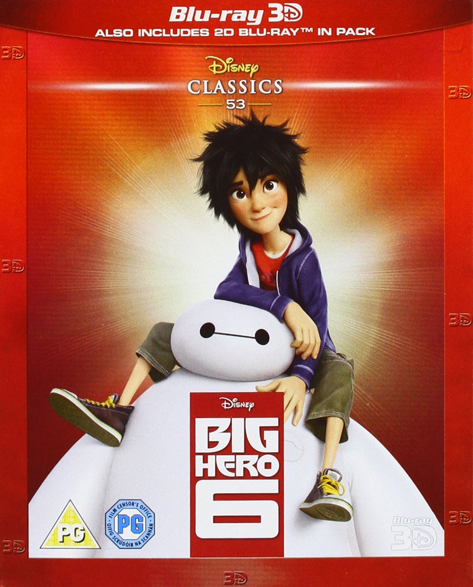 Big Hero 6 Blu-ray Movie - Region Free - Disney Animated Action Adventure Film - Perfect for Family Movie Night & Kids Entertainment