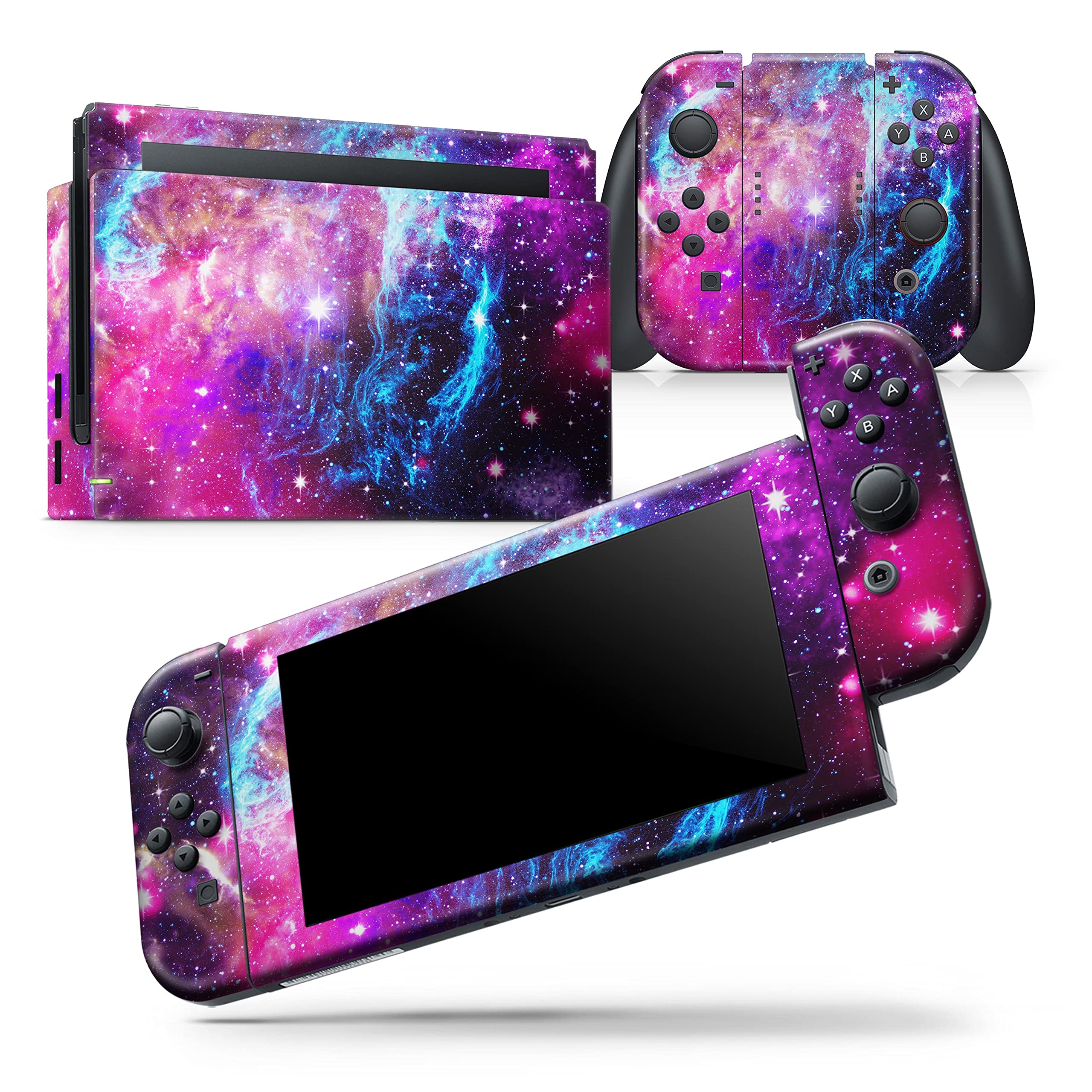 Nintendo Switch Skin Decal - Protective Scratch-Resistant Removable Vinyl Wrap Cover - Bright Trippy Space Design - Compatible with Switch Console Bundle - Perfect for Gaming Enthusiasts & Customization Lovers