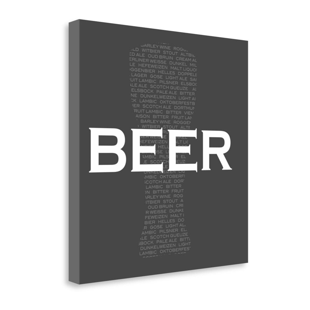 Beer Glass Fine Art Print by Anna Quach - Premium Giclee on Gallery Wrapped Canvas, Ready to Hang Wall Decor for Home Bar, Man Cave or Pub