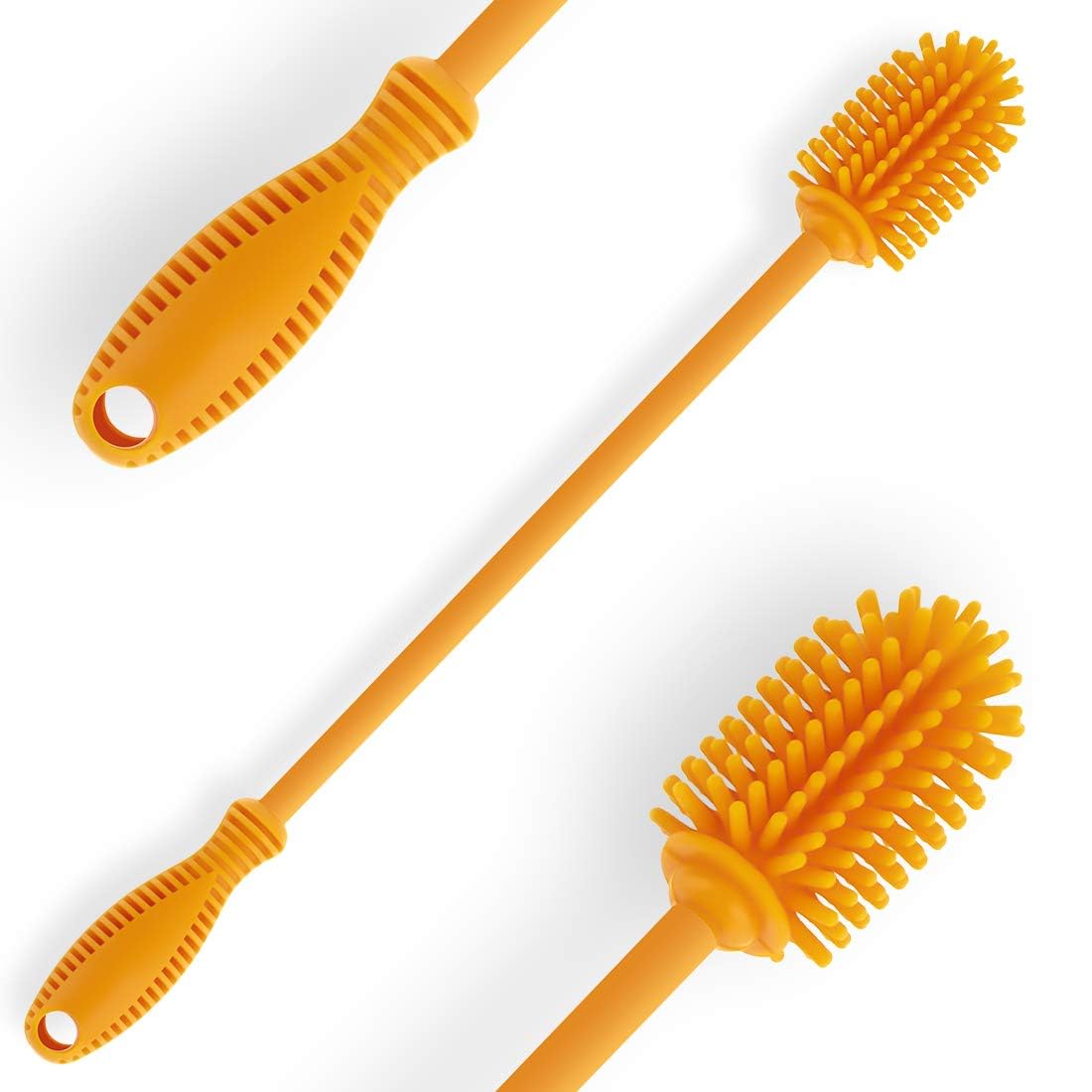 Long Handle Silicone Bottle Brush - Clean Baby, Hydro Flask & Sports Bottles Easily for Home & Travel