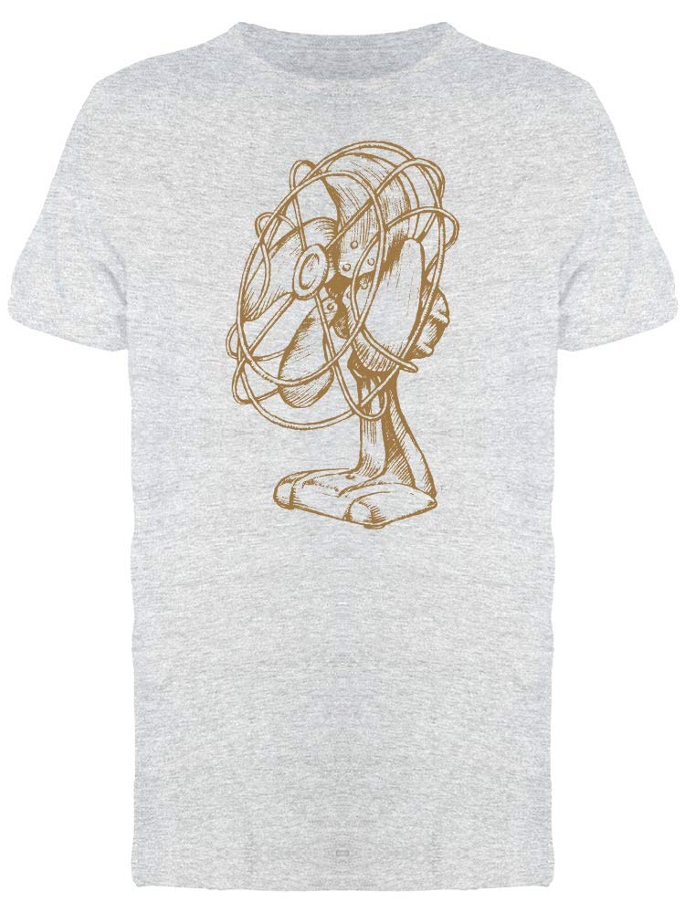 Vintage Electric Fan Sketch T-Shirt for Men - Retro Graphic Tee for Casual Wear, Summer Outfits & Gifts