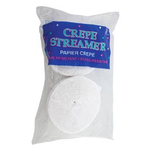 4 Rolls White Crepe Paper Streamers - 290 ft Total - Made in USA - Perfect for Party Decorations, Birthday Celebrations & DIY Crafts