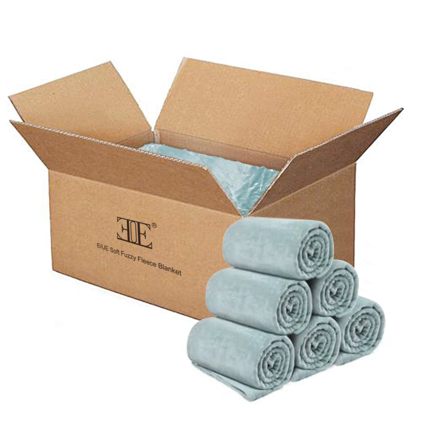 EIUE 15 Pack Bulk Fleece Throw Blankets - Ultra Soft Cozy Blankets for Home Decor, Wedding Favors, Charity Donations | Perfect for Sofa, Bed, Gift Giving & Winter Warmth