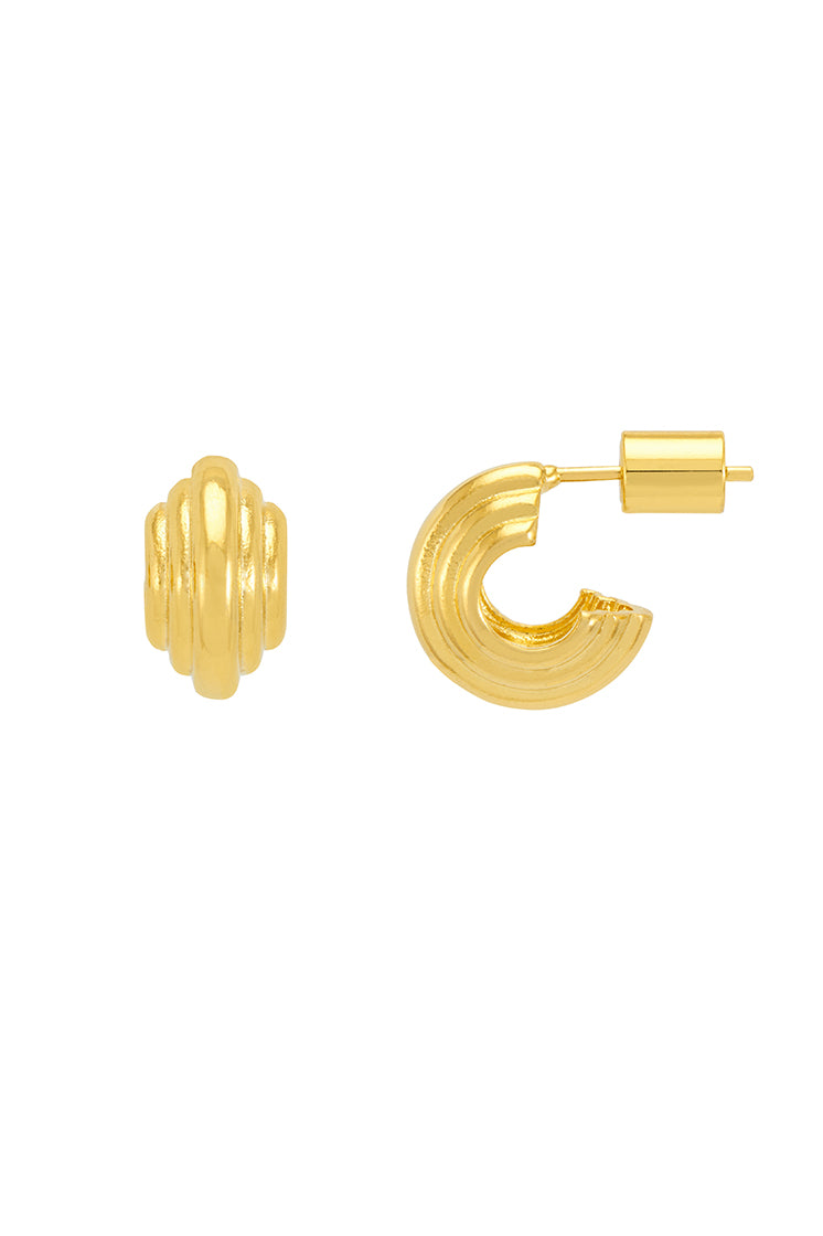 Stylish Ridged Mini Hoop Earrings for Women - Trendy Gold & Silver Small Hoop Earrings for Everyday Wear | Perfect for Office, Date Night & Casual Outfits