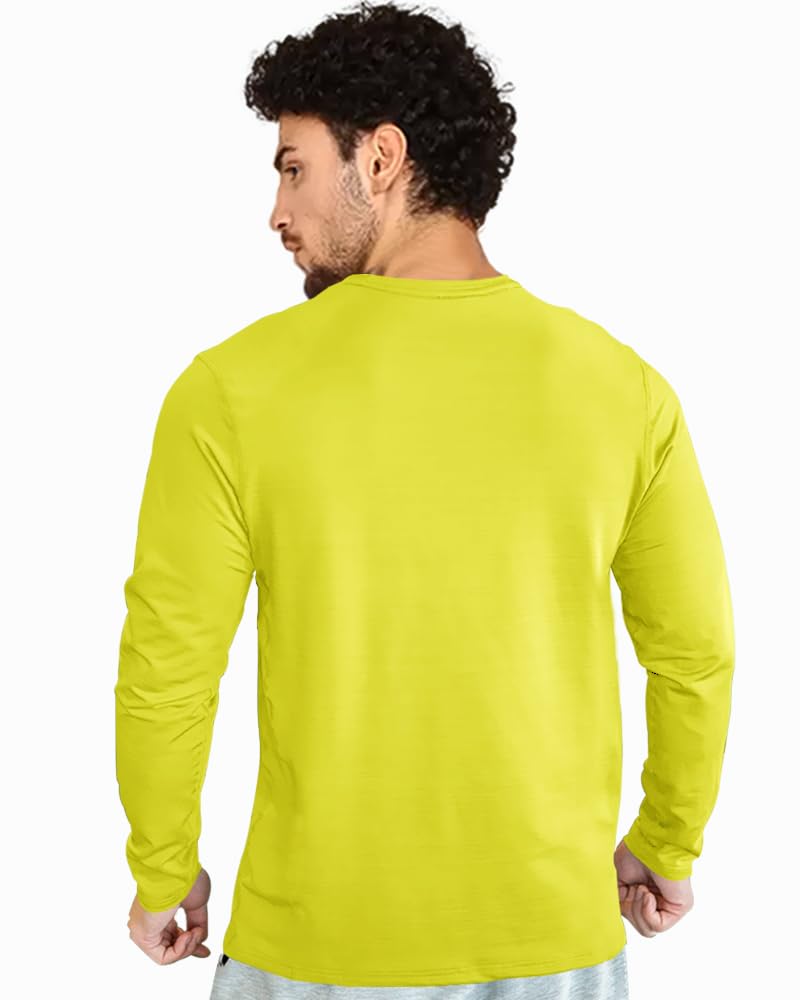 EYEBOGLER Men's Round Neck Full Sleeve Active T-Shirt | Regular Fit Cotton Tee for Gym, Running & Casual Wear