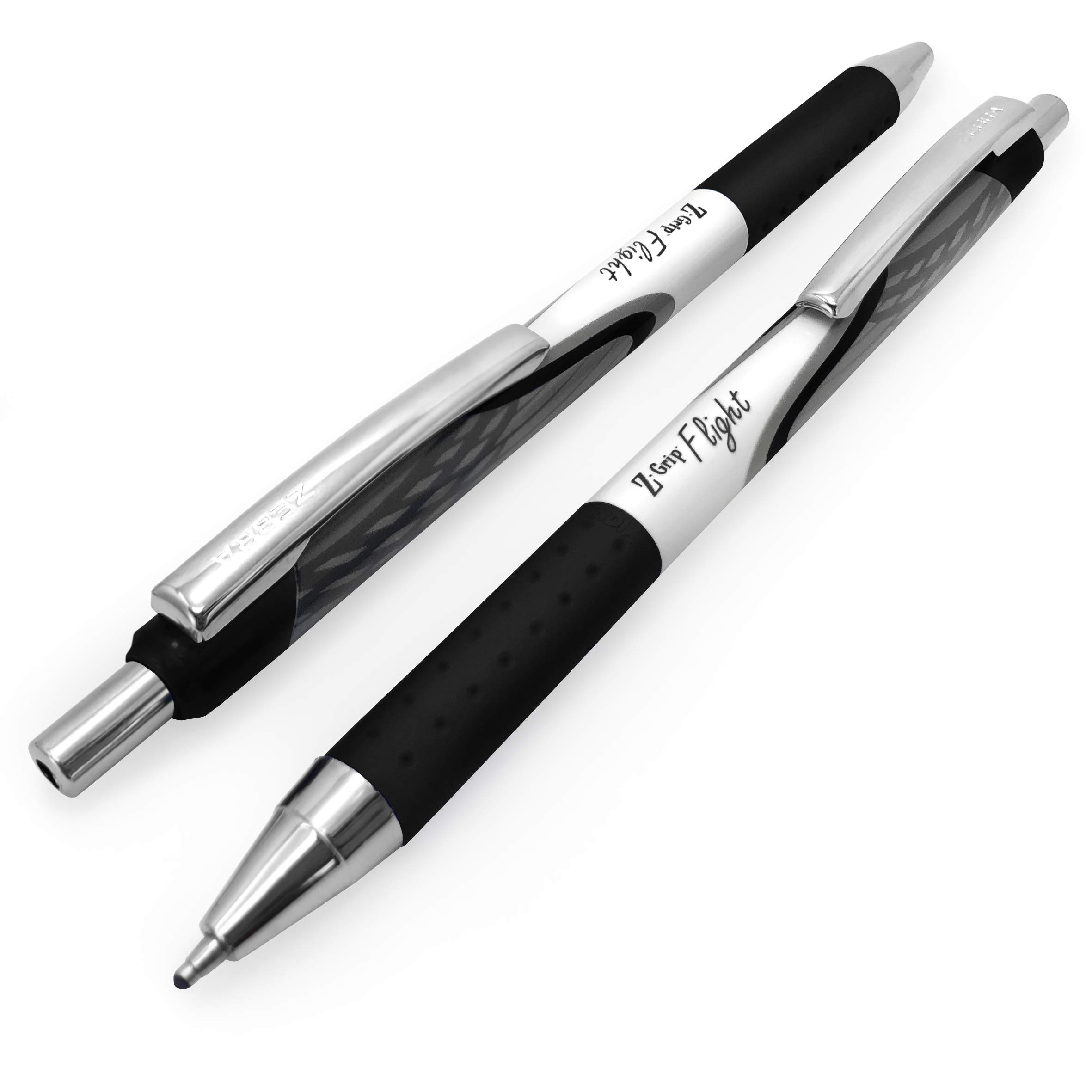Zebra Classic Z-Grip Flight Ballpoint Pens 1.2mm - Black & Blue Ink - 20 Pack - Smooth Writing for Office, School & Everyday Use
