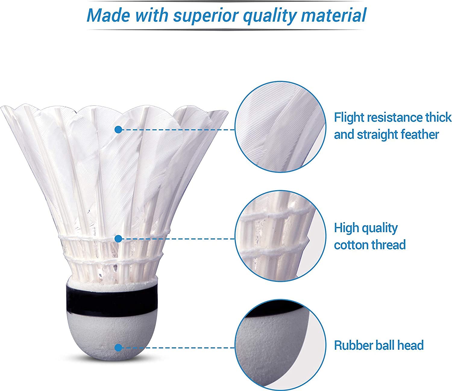 **Premium AASA Feather Shuttlecocks for Badminton – Indoor & Outdoor Play – Durable Set of 10 (White) – Perfect for Kids, Adults, and Competitive Matches**