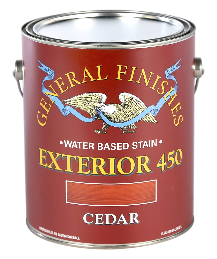 General Finishes Water-Based Exterior 450 Stain for Cedar Wood - 1 Gallon | Weatherproof Wood Finish for Decks, Fences & Outdoor Furniture