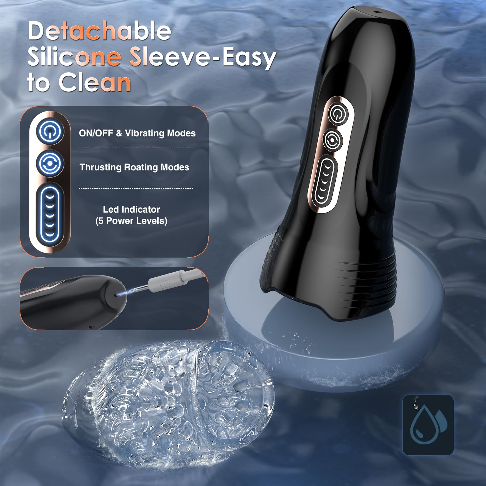 Electric Male Masturbator with 5 Thrusting & Rotating & 10 Vibration Modes - Automatic Pocket Pussy for Men | Rechargeable Adult Sex Toy for Solo Play, Couples & Discreet Pleasure at Home or Travel