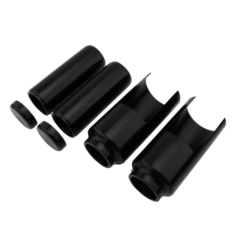 Harley Davidson Street Bob Low Rider 2018-2022 Fork Cover Cap - Full Fork Boot Upper & Lower Set in Black | Motorcycle Protection for Rough Roads & Long Rides