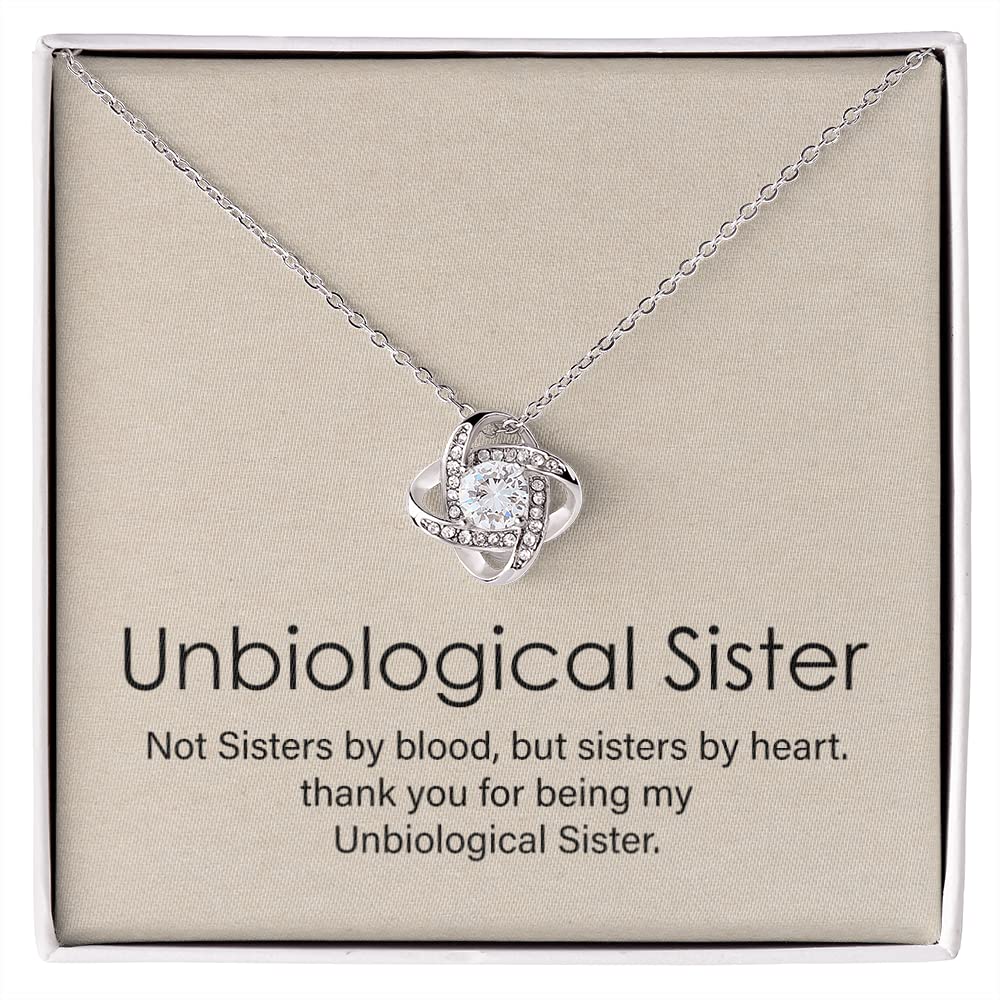 Unbiological Sister Necklace - Meaningful Pendant Gift for Bonus Sister | Birthday & Christmas Present from Brother/Sister | Perfect for Sisterhood Bonding & Special Occasions