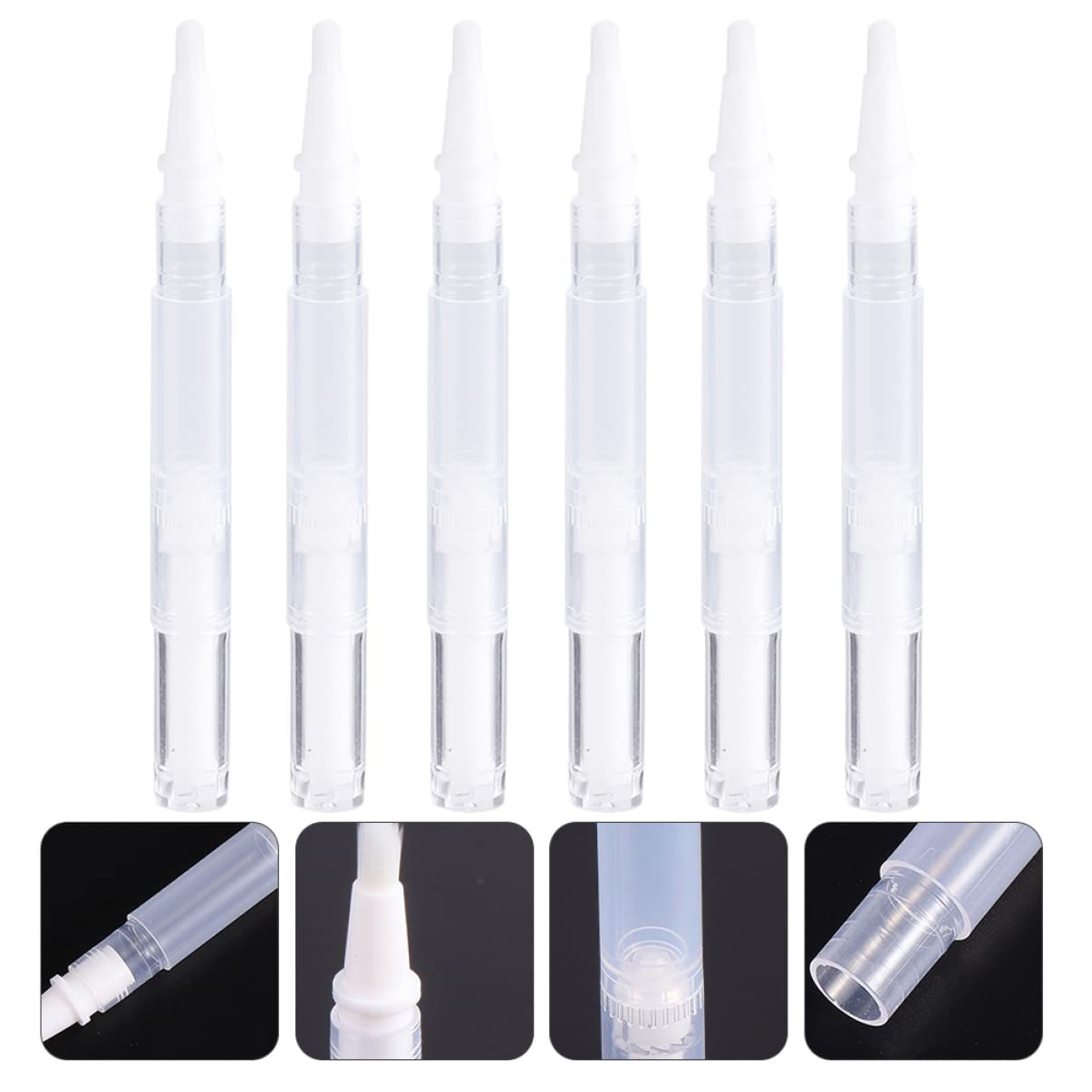 LALAFINA 12 Pack Empty Eyelash Growth Serum Tubes & Nail Oil Pens - Transparent Twist Cosmetic Containers for Eyelash Serum, Nail Polish, Lip Gloss - Travel-Friendly Plastic Makeup Storage Solution    Perfect for DIY beauty products, salon professionals, or on-the-go touch-ups - ideal for storing and applying serums, oils, and liquid cosmetics with precision.