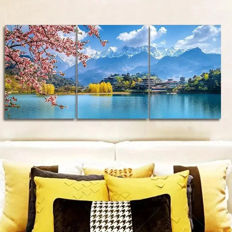 3-Piece Yunnan Lijiang Landscape Wall Art Set - 50x70cm Framed Canvas Prints | High-Quality Australian-Made Home Decor | Perfect for Living Room, Bedroom & Office Decoration