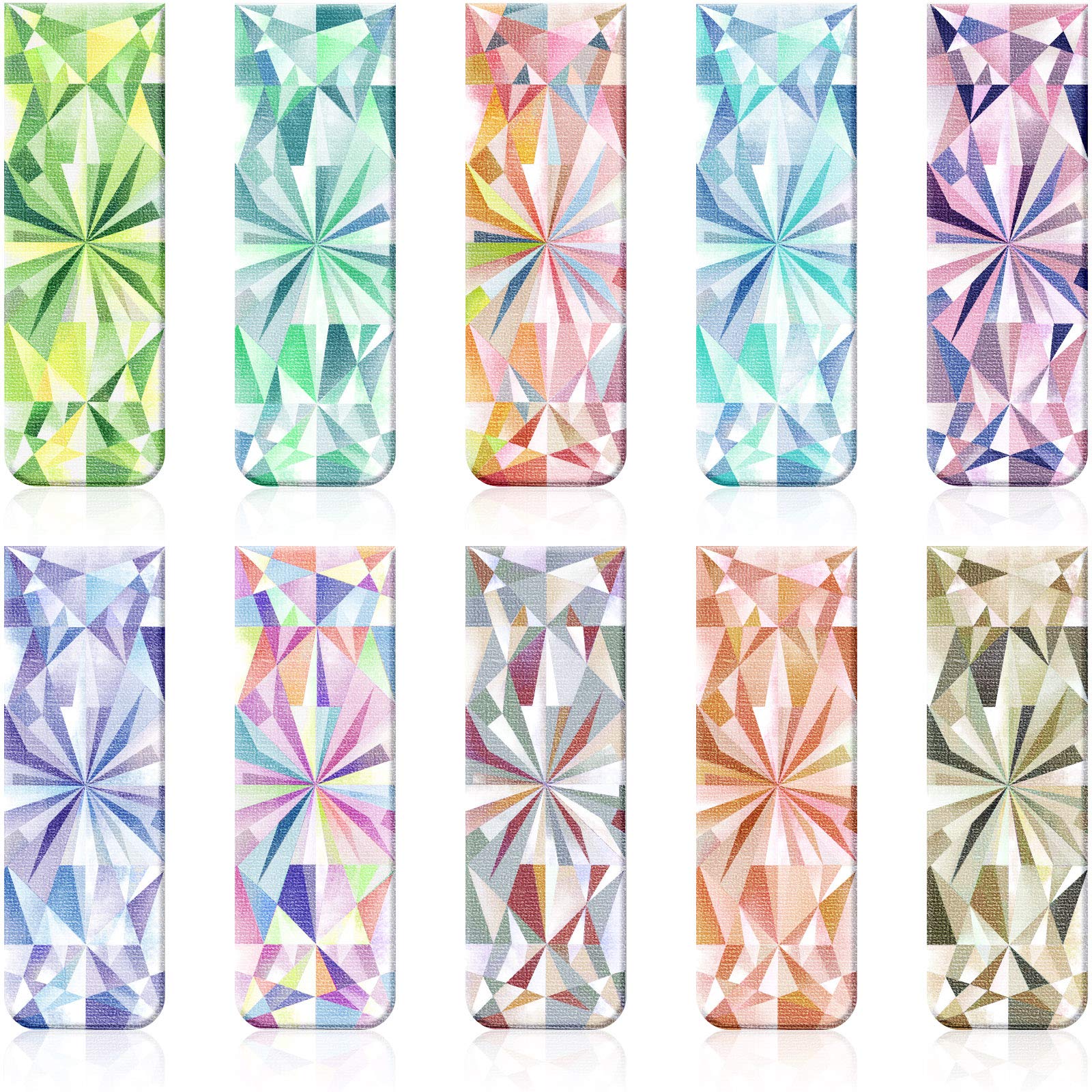 Zonon 10-Piece Magnetic Bookmarks Set - Colorful Kaleidoscope Page Markers with Strong Magnets for Books, Planners & Journals - Perfect Reading Accessories for Students, Office & Home Use