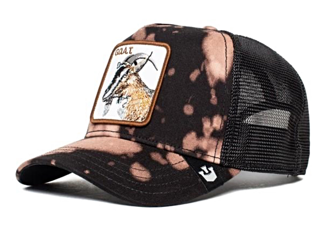 Goorin 'Acid Goat' Black Trucker Cap for Men - Stylish Adjustable Snapback Hat for Outdoor Activities, Music Festivals & Streetwear Fashion