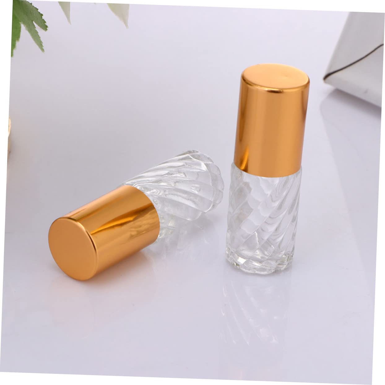SOESFOUFU 5-Pack Travel Size Essential Oil Roller Bottles - Portable Leak-Proof Perfume & Cosmetic Containers for Aromatherapy, DIY Blends, On-The-Go Toiletries - Perfect for Gym, Office, Vacation & Daily Use