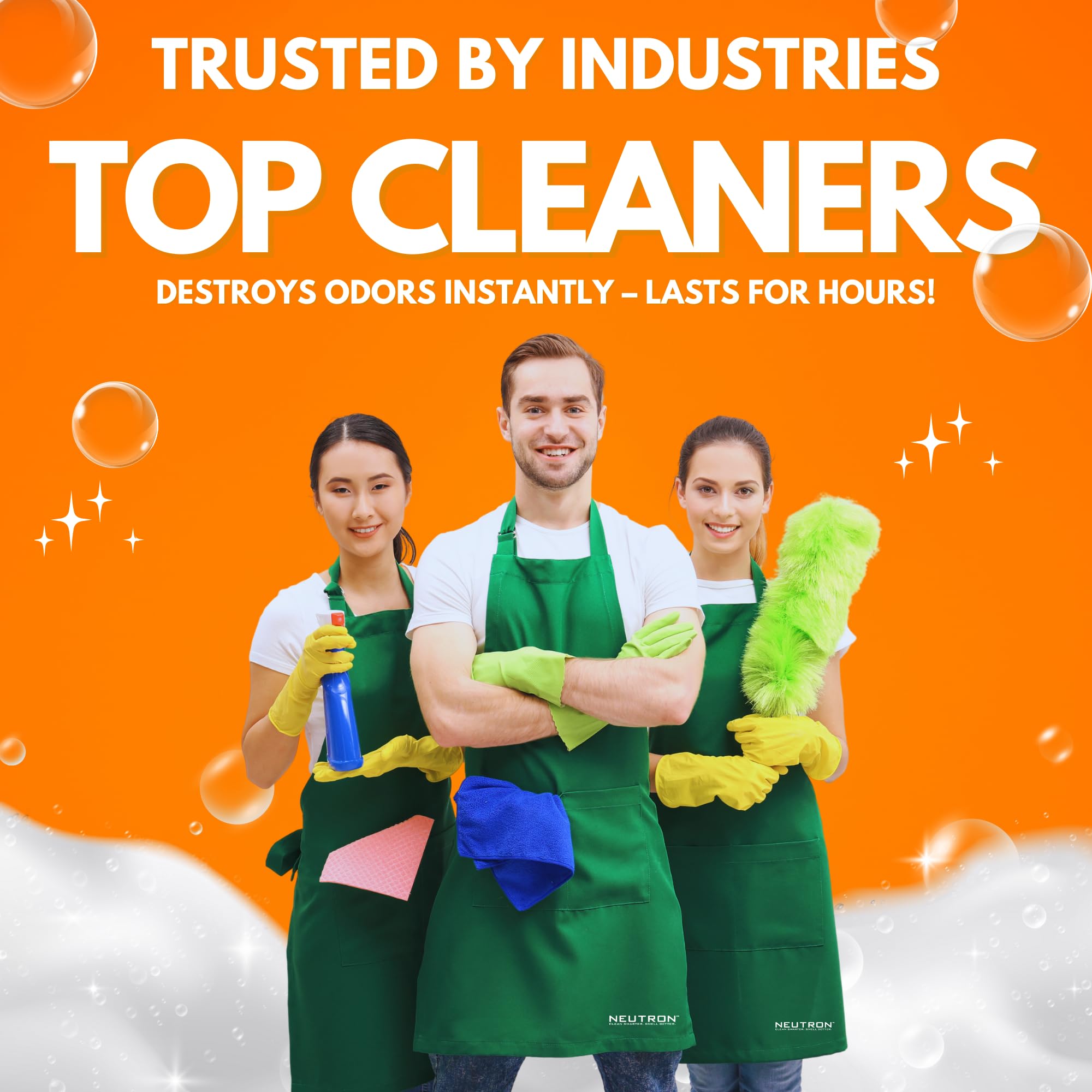 Neutron Industries NI-712 Fresh Orange Odor Eliminator Spray - 4 Pack (16 oz Each) | Powerful Long-Lasting Odor Neutralizer & Air Freshener for Home, Car, Pet Areas, Gym & Office | Eliminates Cooking, Smoke & Pet Odors Instantly