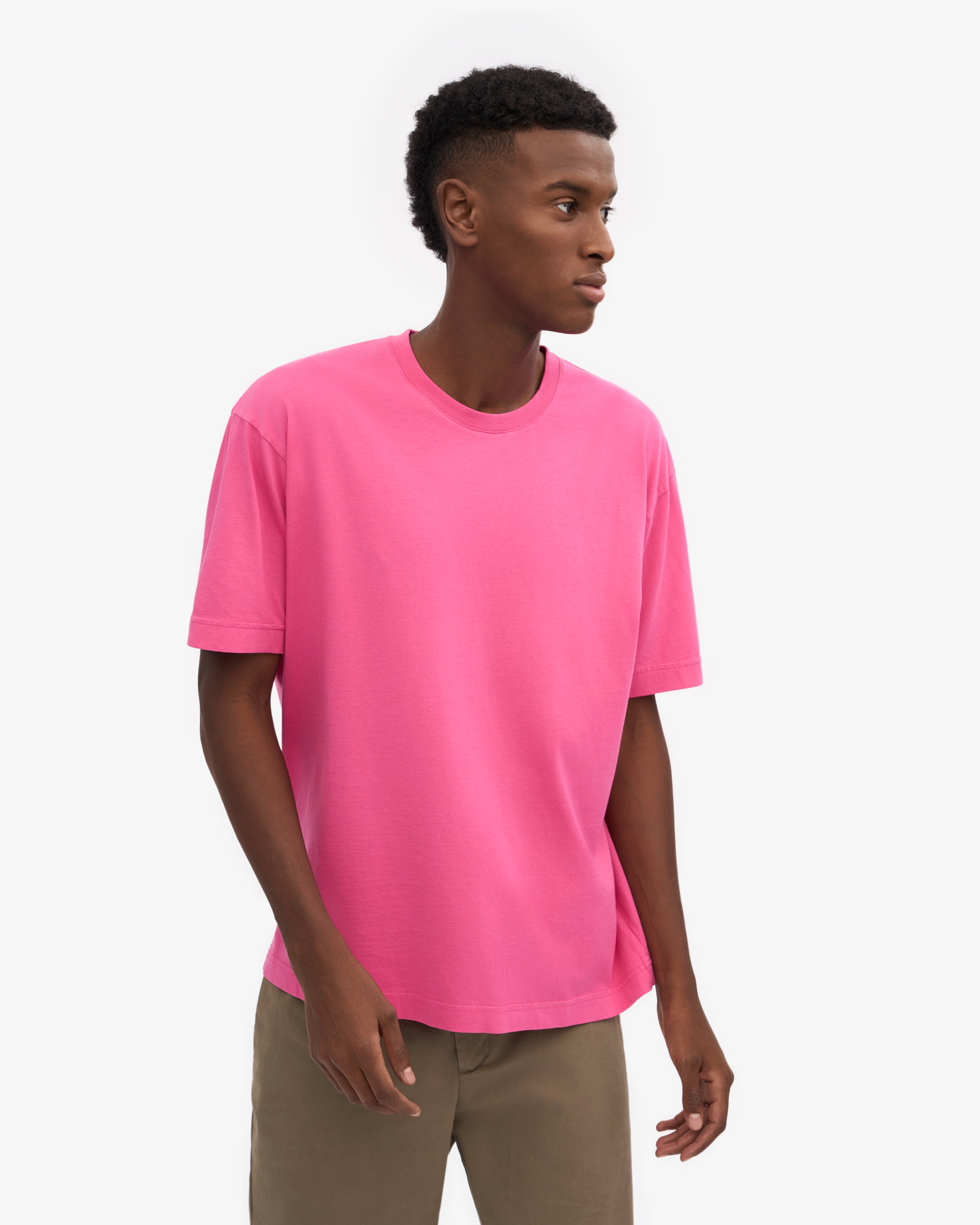 Oversized Organic Cotton T-Shirt for Women - Soft & Comfortable Bubblegum Pink Top for Casual Wear & Loungewear