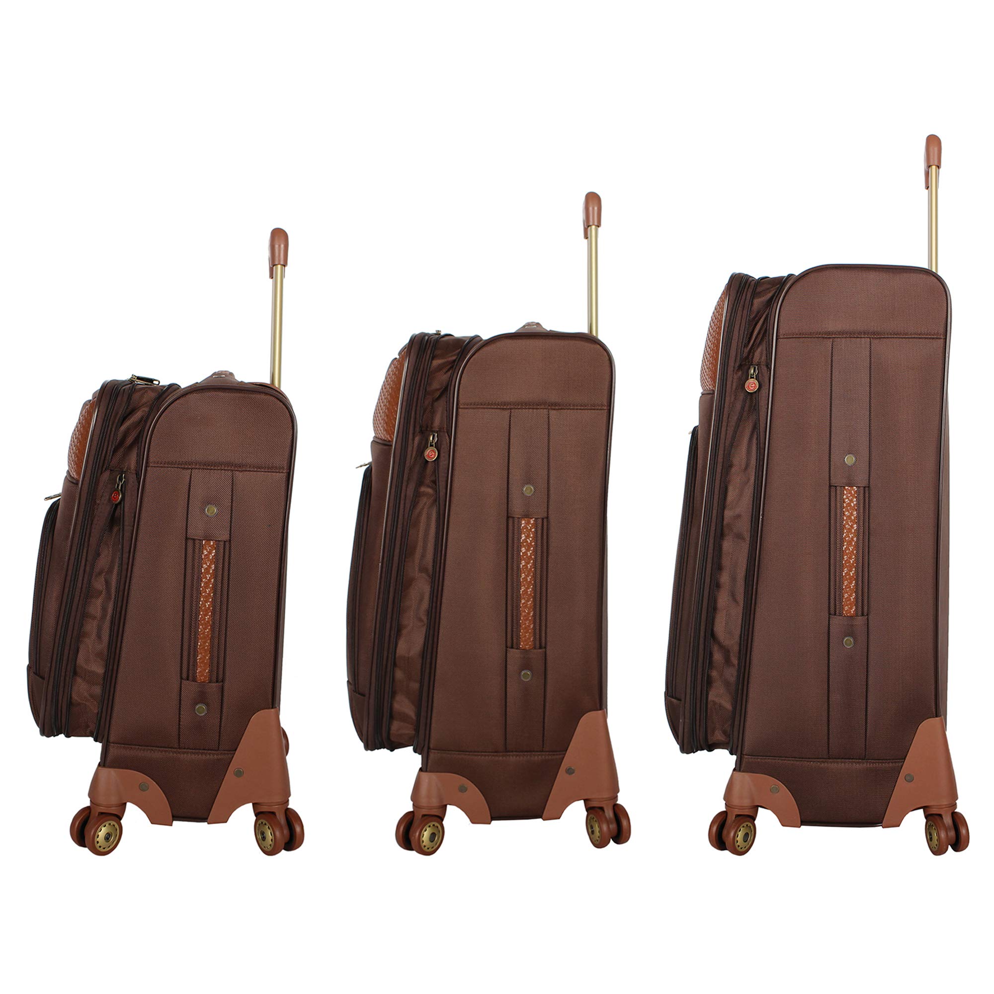 Pathfinder 4-Piece Spinner Luggage Set with Telescoping Handle - Chocolate Brown Hardshell Suitcase for Travel, Business Trips & Vacations - Lightweight & Durable Spinner Wheels