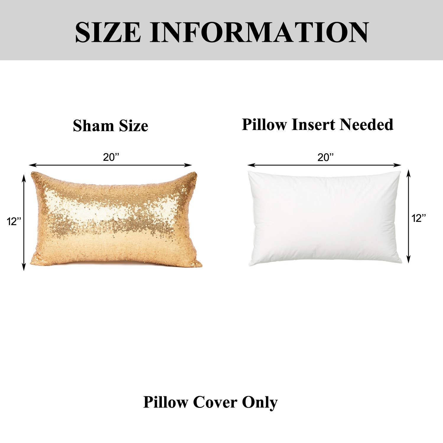 Luxury Gold Sequin & Satin Throw Pillow Cover Set of 2 - 12