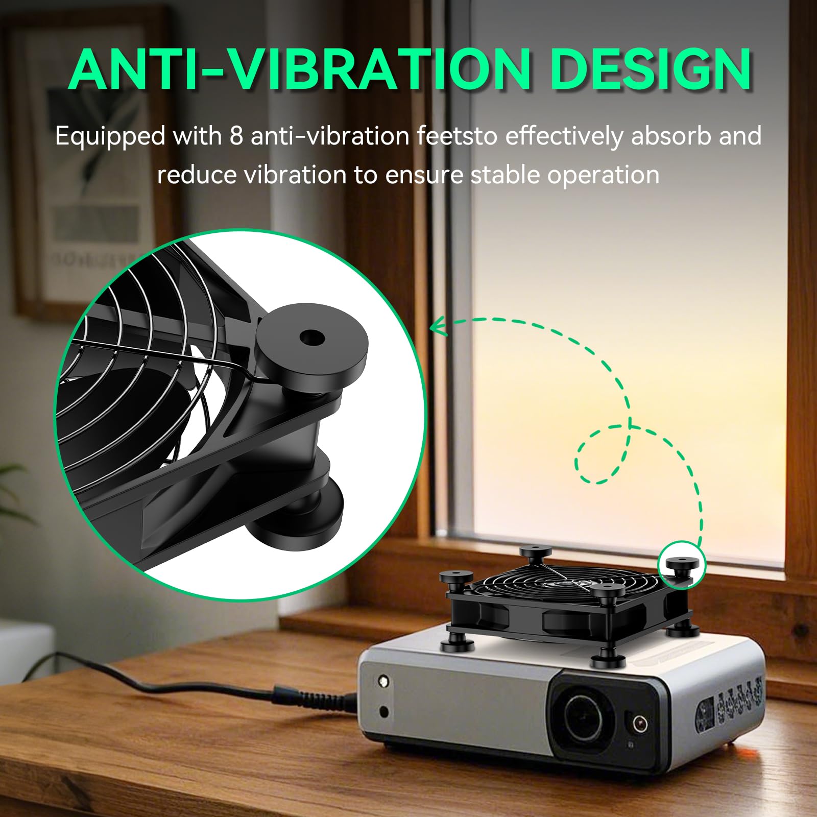 120mm USB Computer Fan with 3-Speed Controller - Quiet Cooling Fan for PC, Cabinet, Server, DVR, Router, Xbox & PlayStation - Perfect for Home Office, Gaming Setup & Electronics Cooling