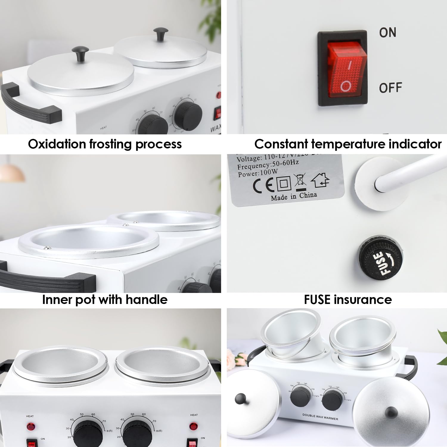 Professional Dual Wax Warmer for Hair Removal - Adjustable Temperature Waxing Kit for Women & Men - Hard Wax Machine for Full Body, Face, Bikini & Salon Use - Perfect for Home & Professional Waxing