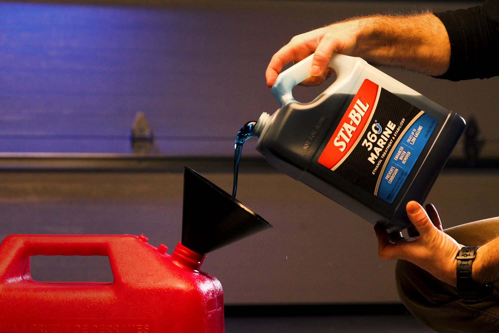 STA-BIL 360 Marine Ethanol Treatment & Fuel Stabilizer - Full Fuel System Cleaner - Fuel Injector Cleaner - Removes Water - Treats 1280 Gallons - 128 Fl. Oz. (22250) - Gold 1 Gallon - Ideal for Boats, Marine Engines & Watercraft Fuel Maintenance