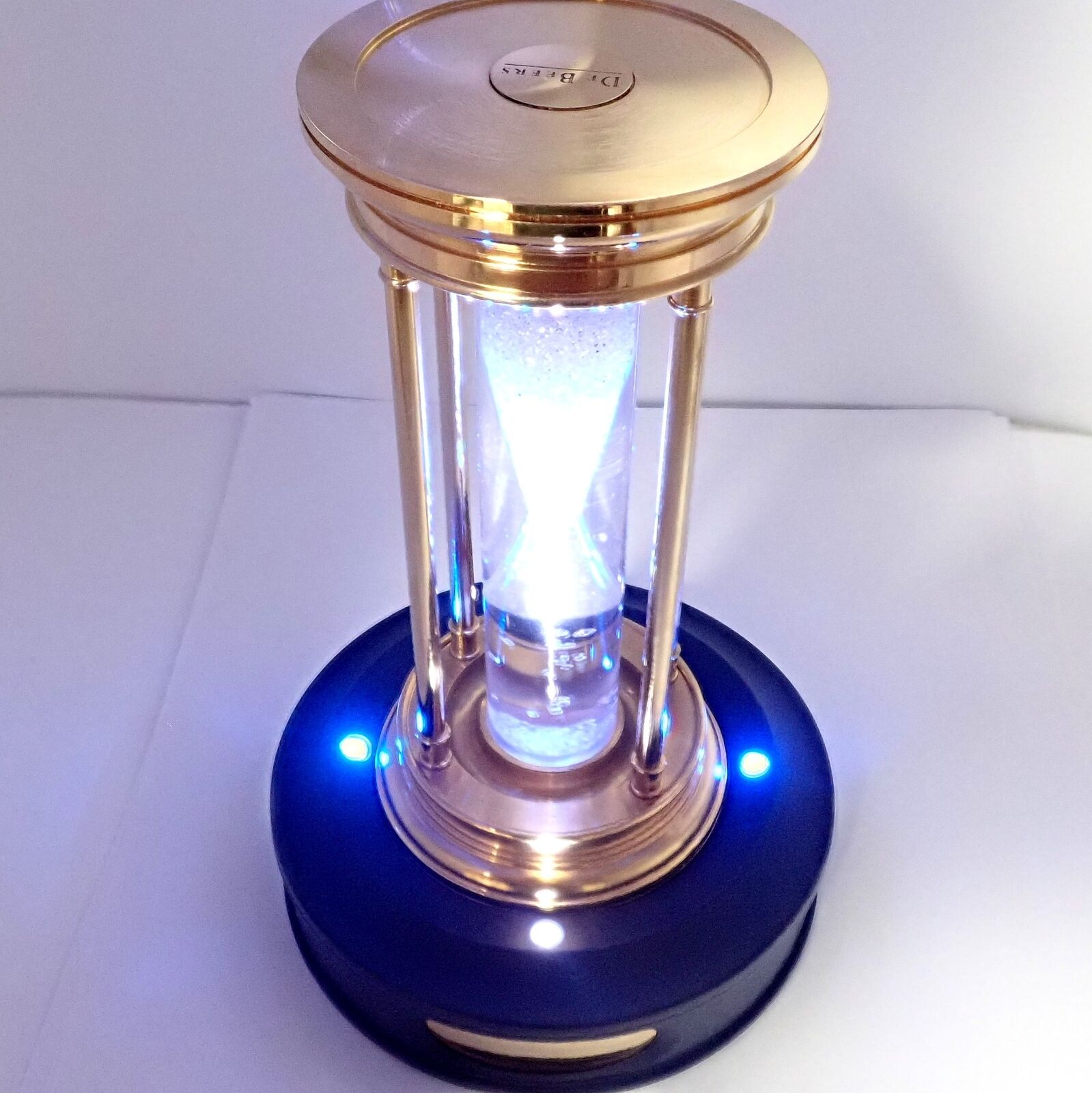 Authentic De Beers Limited Edition Millennium 2000 Diamond Brass Hourglass - Luxury Collectible for Home Decor, Office Display & Anniversary Gifts