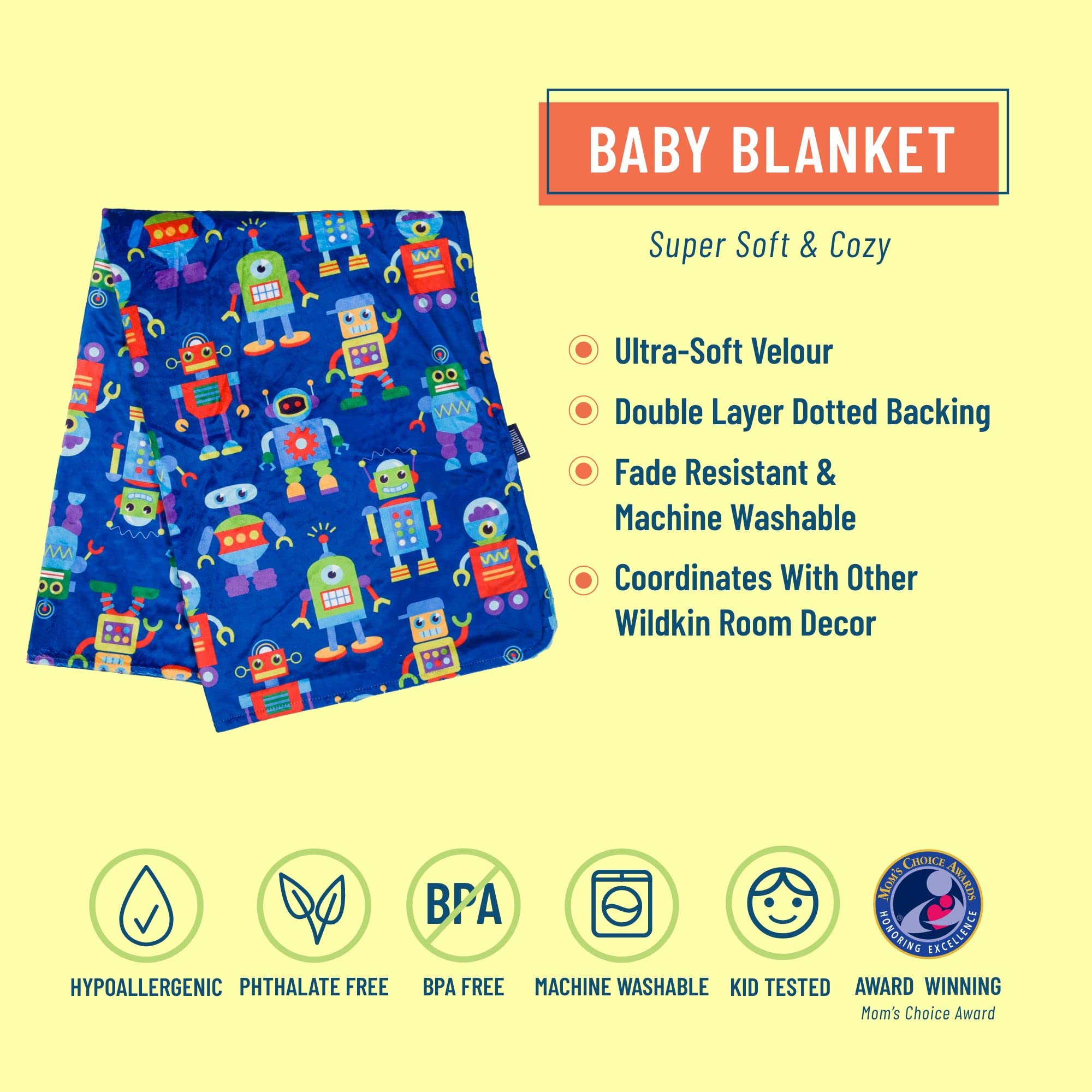 Wildkin Ultra Soft Plush Baby Blanket for Boys & Girls - 39.5