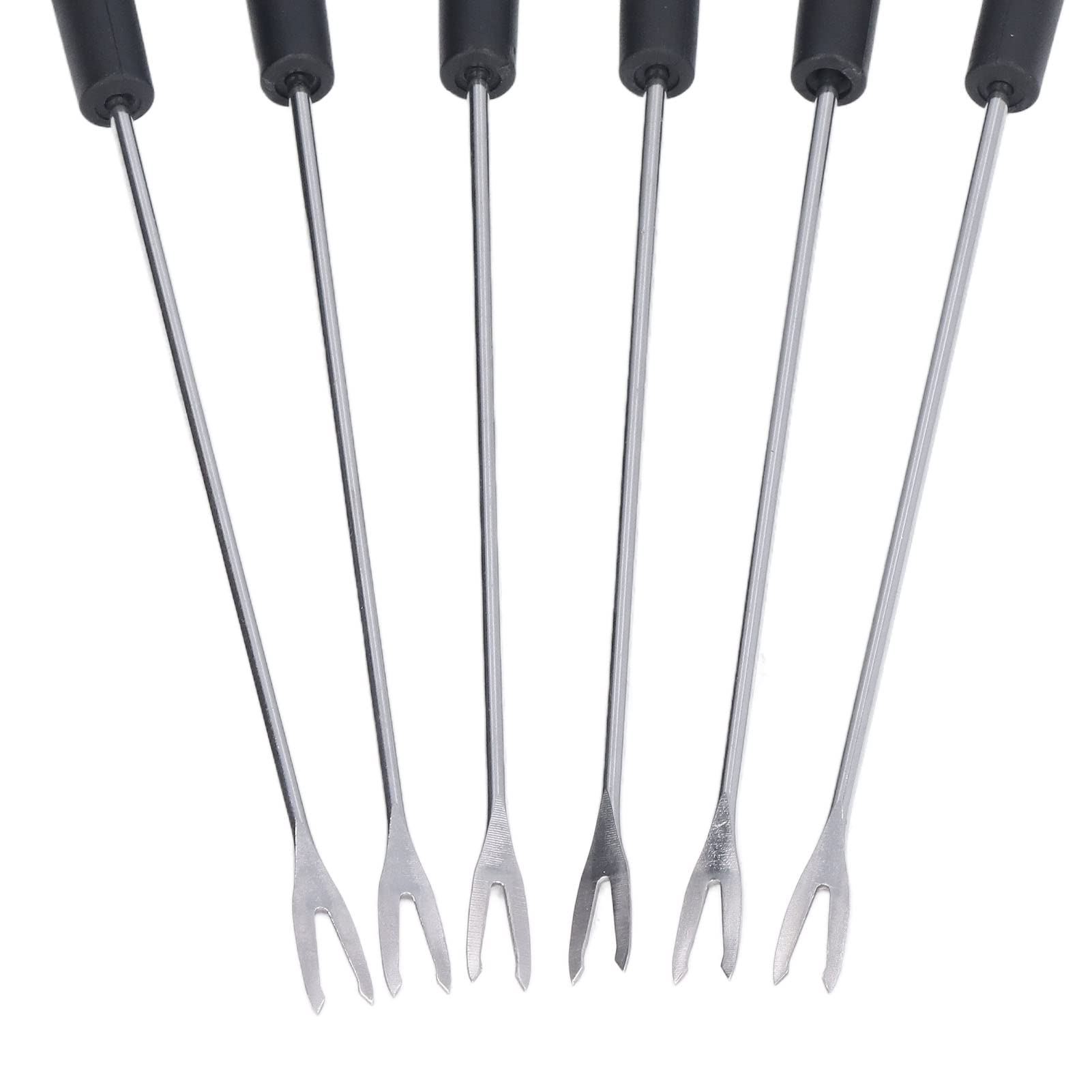 Premium Stainless Steel Fondue Forks Set of 6 - Heat Resistant Color Handles for Chocolate Fountain, Cheese Fondue & Meat Roasting - 9.1