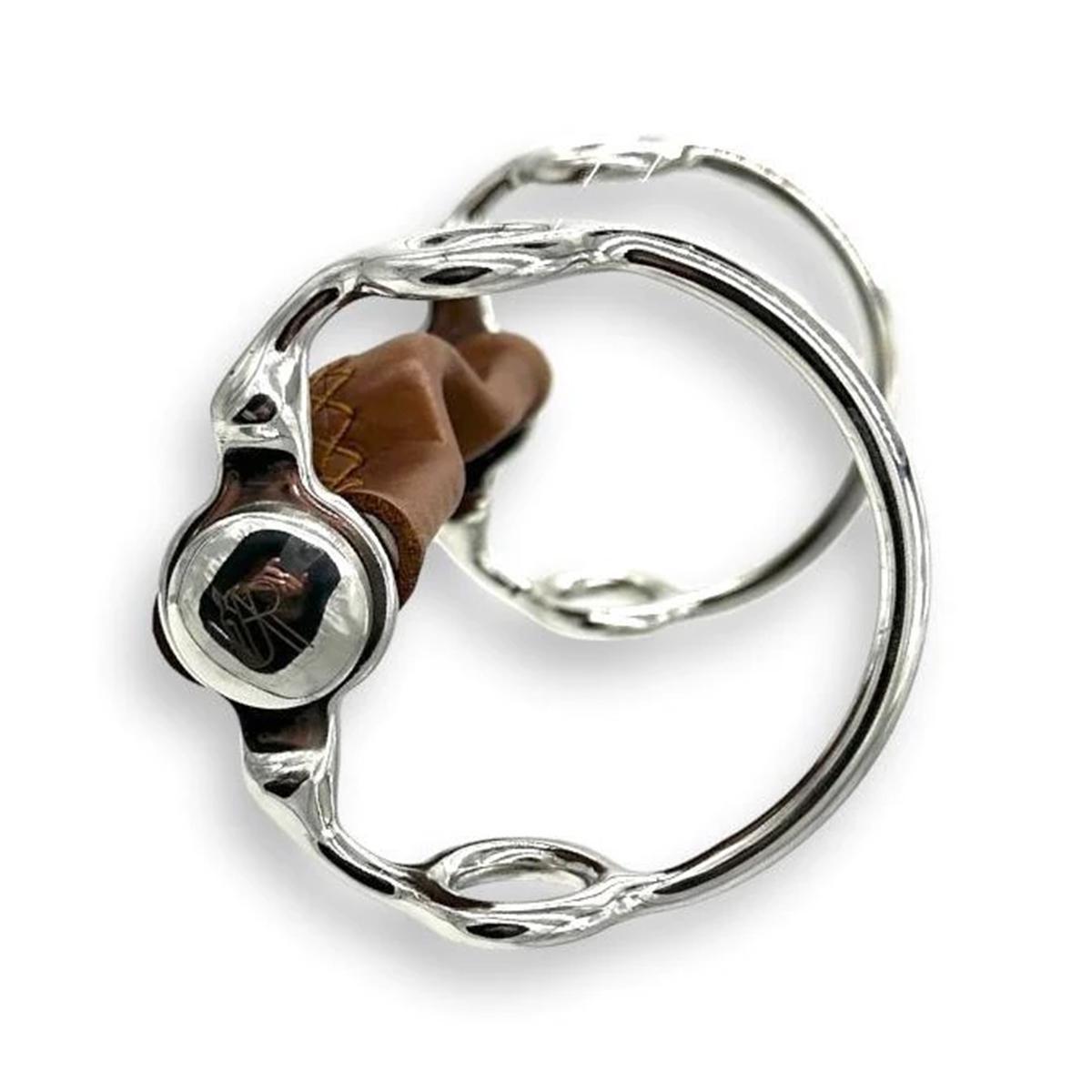 AJR Leather Covered Sam Marsh D Gag Bit for Horses - Comfortable & Durable Equestrian Training Bit for Western & English Riding