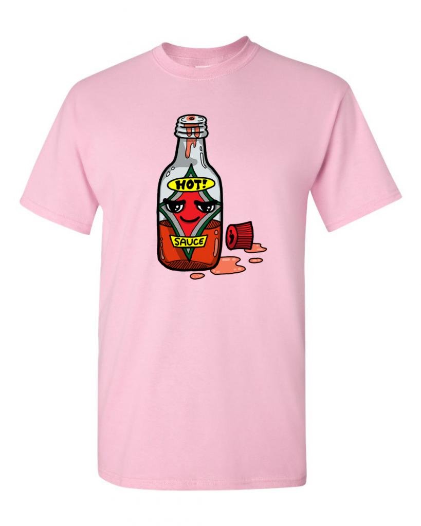 Funny Hot Sauce Bottle T-Shirt for Adults - Cool & Unique Graphic Tee for Casual Wear, Parties, and Gifts