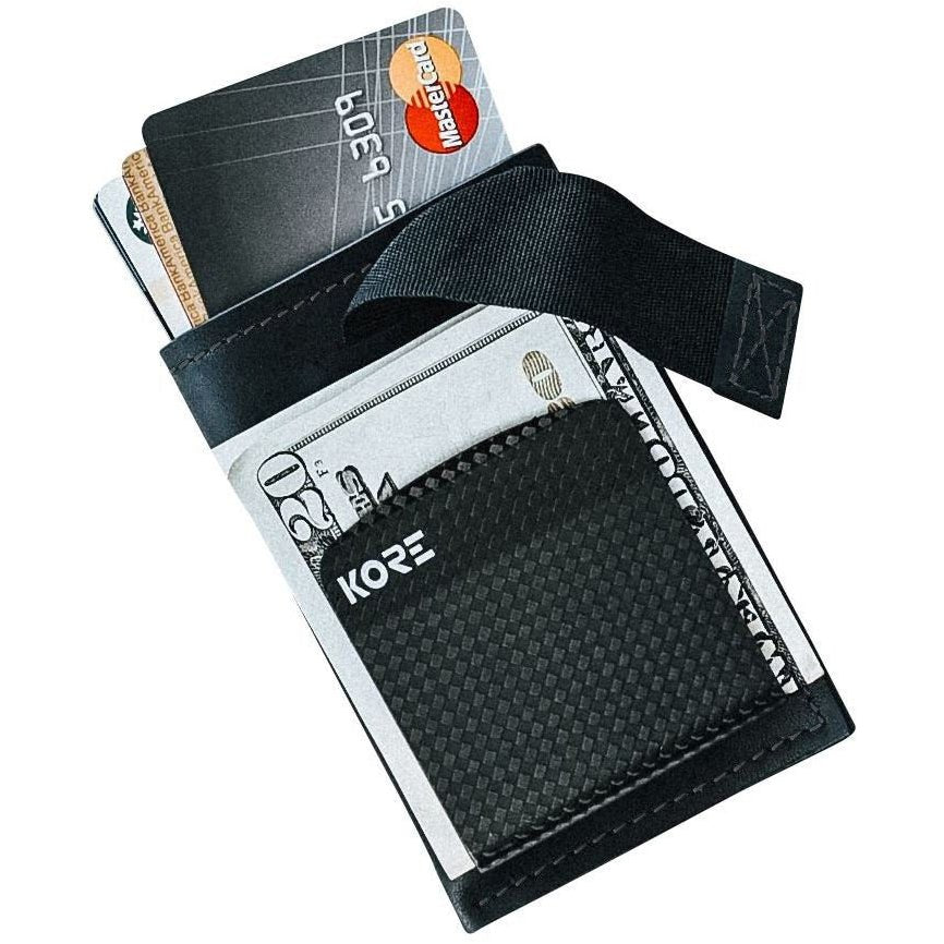 Slim Leather Wallet with Carbon Fiber Money Clip - RFID Blocking, Minimalist Design for Men - Perfect for Everyday Carry, Travel & Business