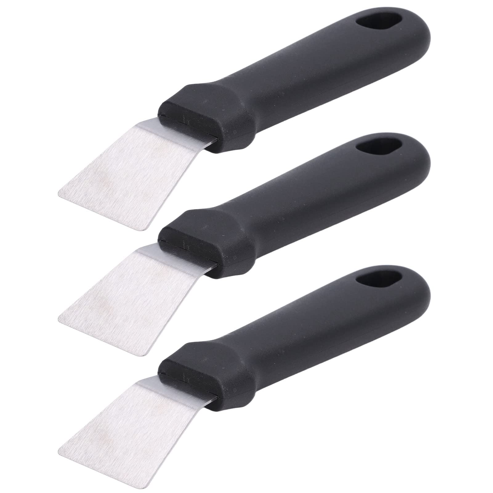 Okuyonic 10Pcs Stainless Steel Kitchen Cleaning Shovel with Hanging Hole, Efficient Refrigerator Defrosting Tool, Durable PP Material for Kitchen Cleaning and Ice Removal (Black) - Perfect for Home and Commercial Use