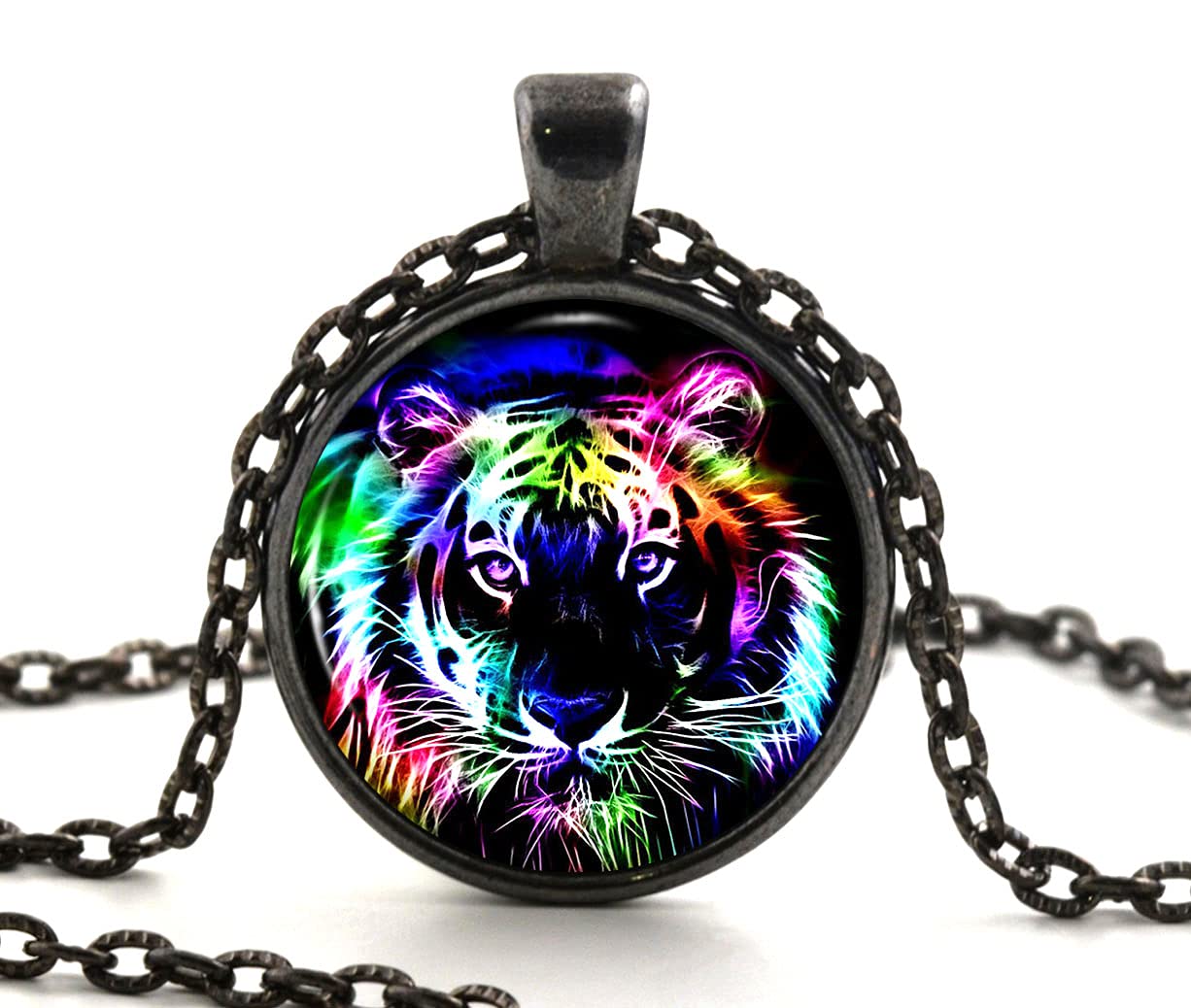 Tiger Necklace Jewelry - Multi-Colored Animal Pendant for Women & Girls | Wildlife-Themed Gift for Nature Lovers, Birthday & Anniversary Present