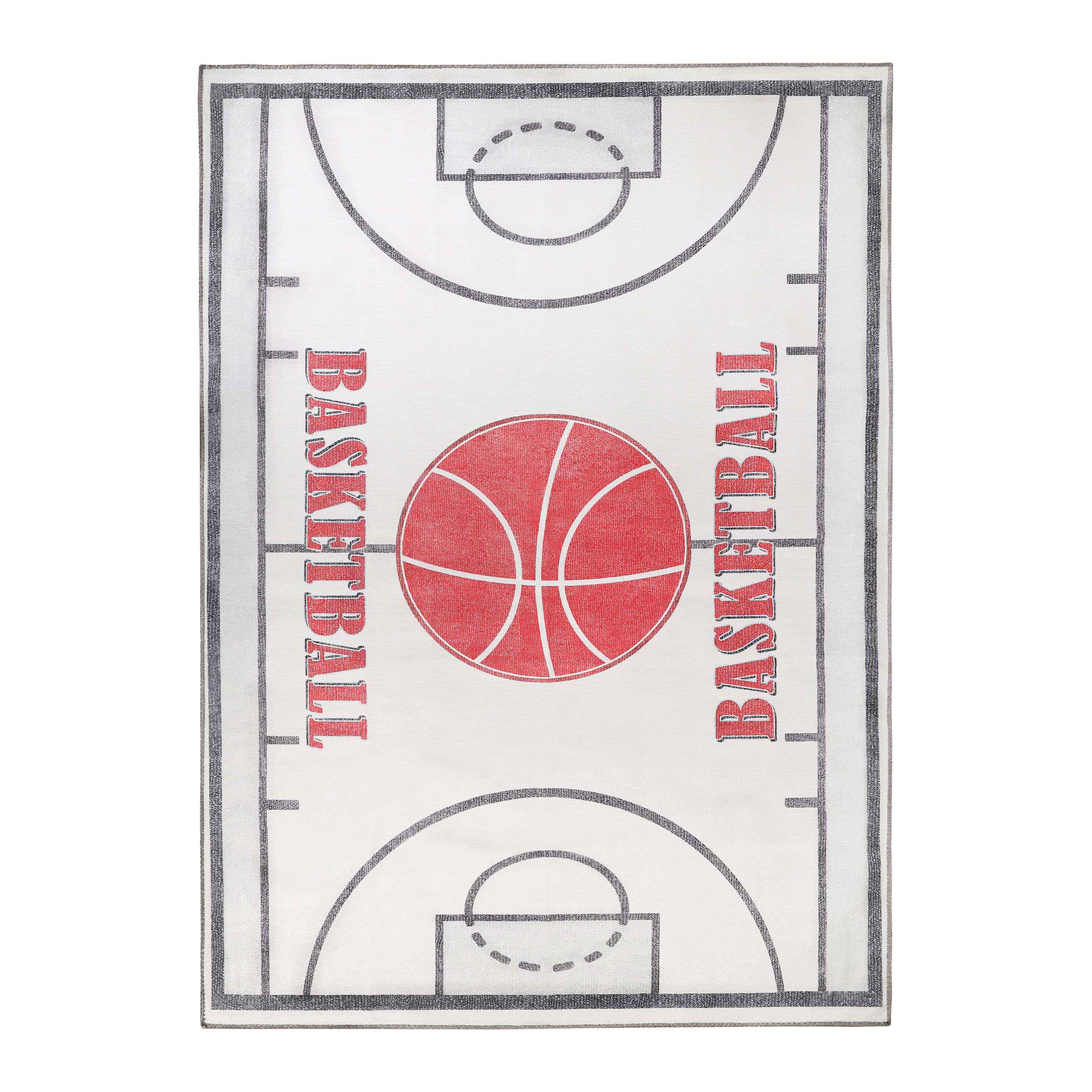 Non-Slip Kids Washable Indoor Basketball Court Playroom Area Rug - Perfect for Playrooms, Bedrooms & Game Rooms