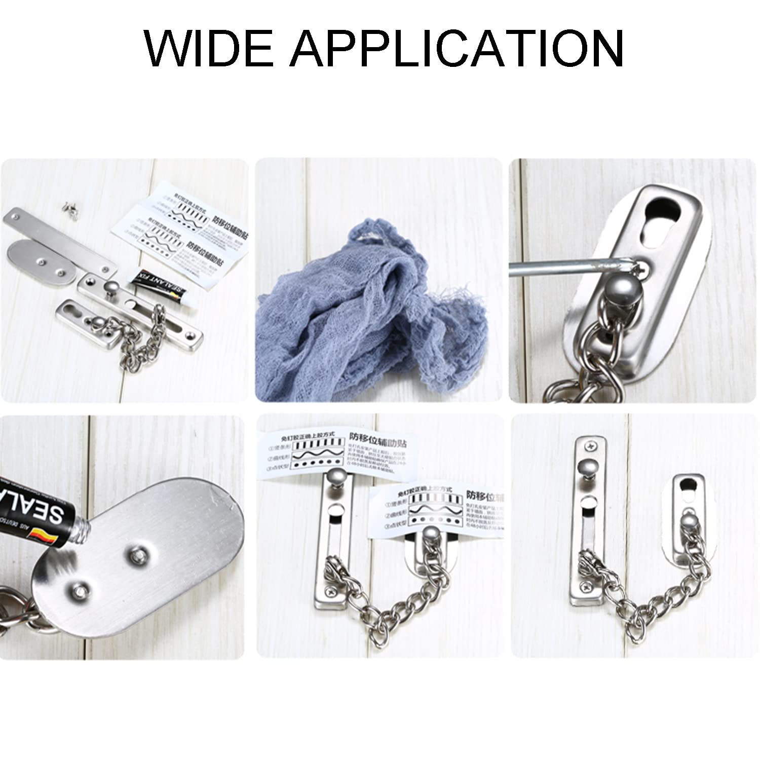 304 Stainless Steel Burglarproof Chain Door Guard - MroMax Home Security Lock for Enhanced Safety (Silver, 1-Pack) | Perfect for Apartments, Hotels & Residential Doors