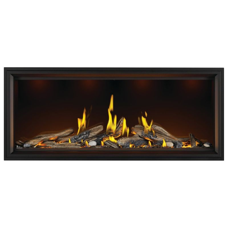 Napoleon Tall Vector 62 Inch Direct Vent Linear Gas Fireplace with Realistic Luminous Logs - Perfect for Modern Living Rooms & Cozy Winter Nights