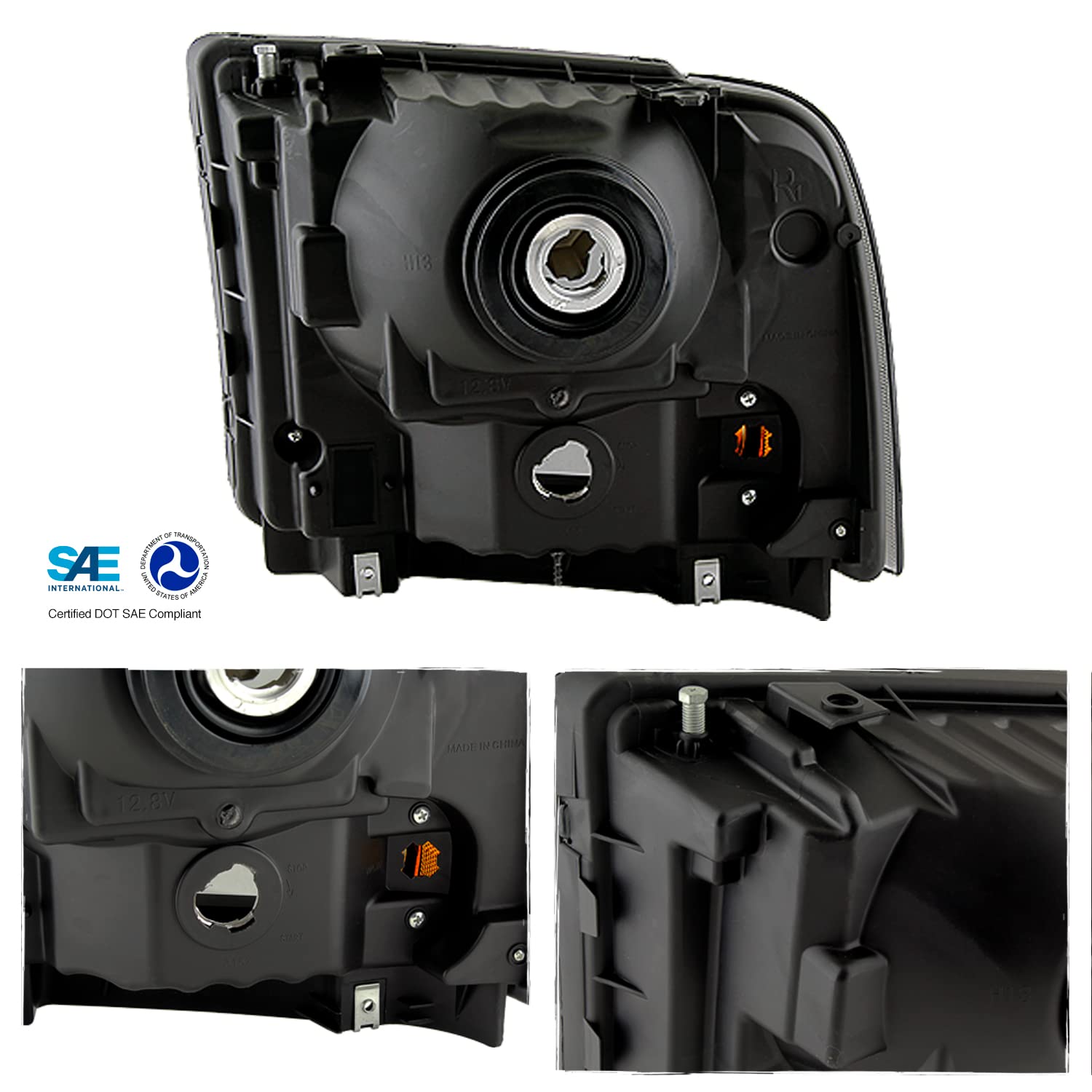 AKKON Black Smoked Headlights & Tail Lights Pair for 2005-2007 Ford F250 F350 F450 Super Duty - Upgrade Your Truck's Style & Night Visibility (Off-Road, Night Driving, Custom Look)