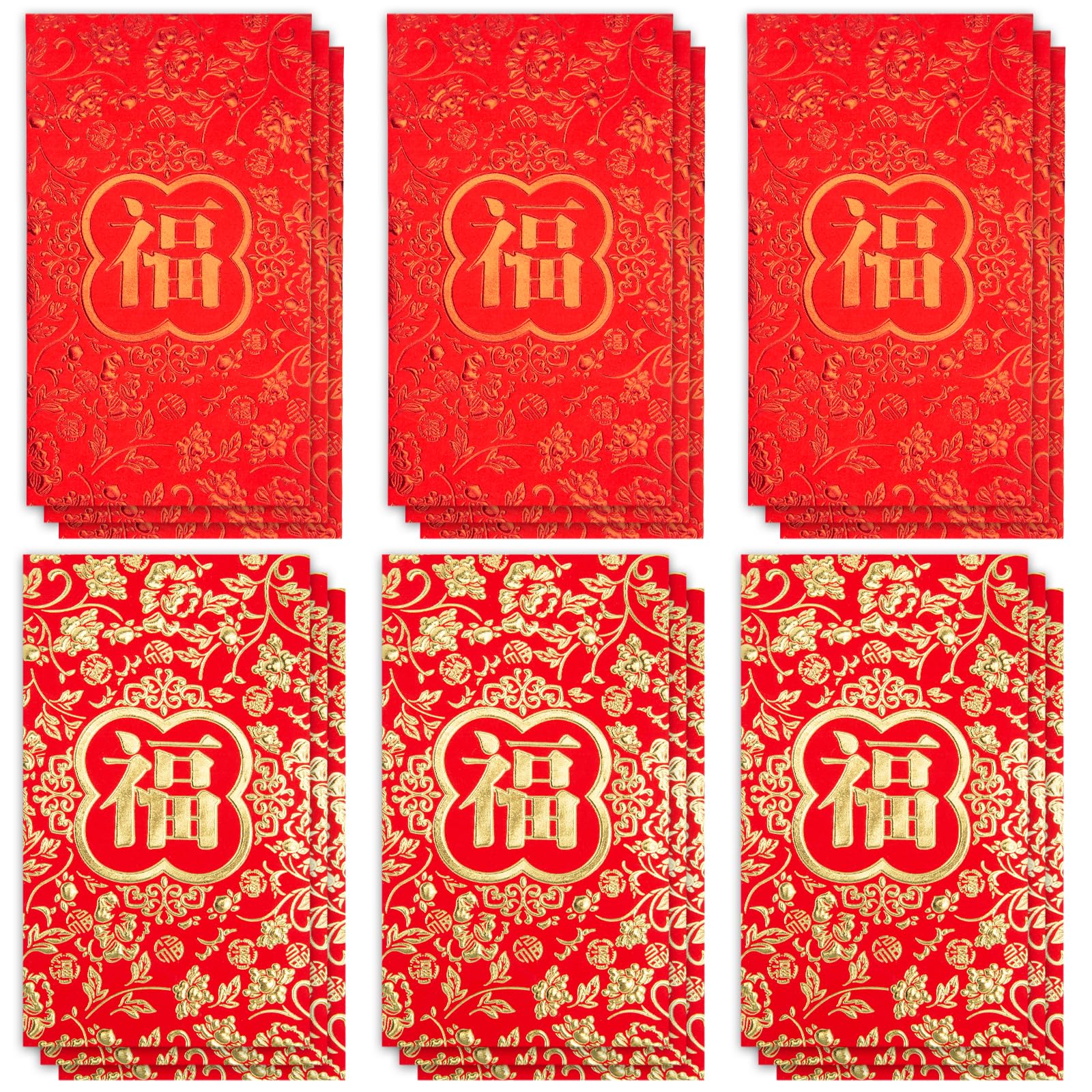 VGOODALL 2025 Chinese New Year Red Envelopes - 36PCS 6.6x3.5 Inch Lucky Money Gift Packets for Lunar New Year, Spring Festival, Weddings & Birthdays | Perfect for Gifting, Celebrations & Good Fortune Wishes