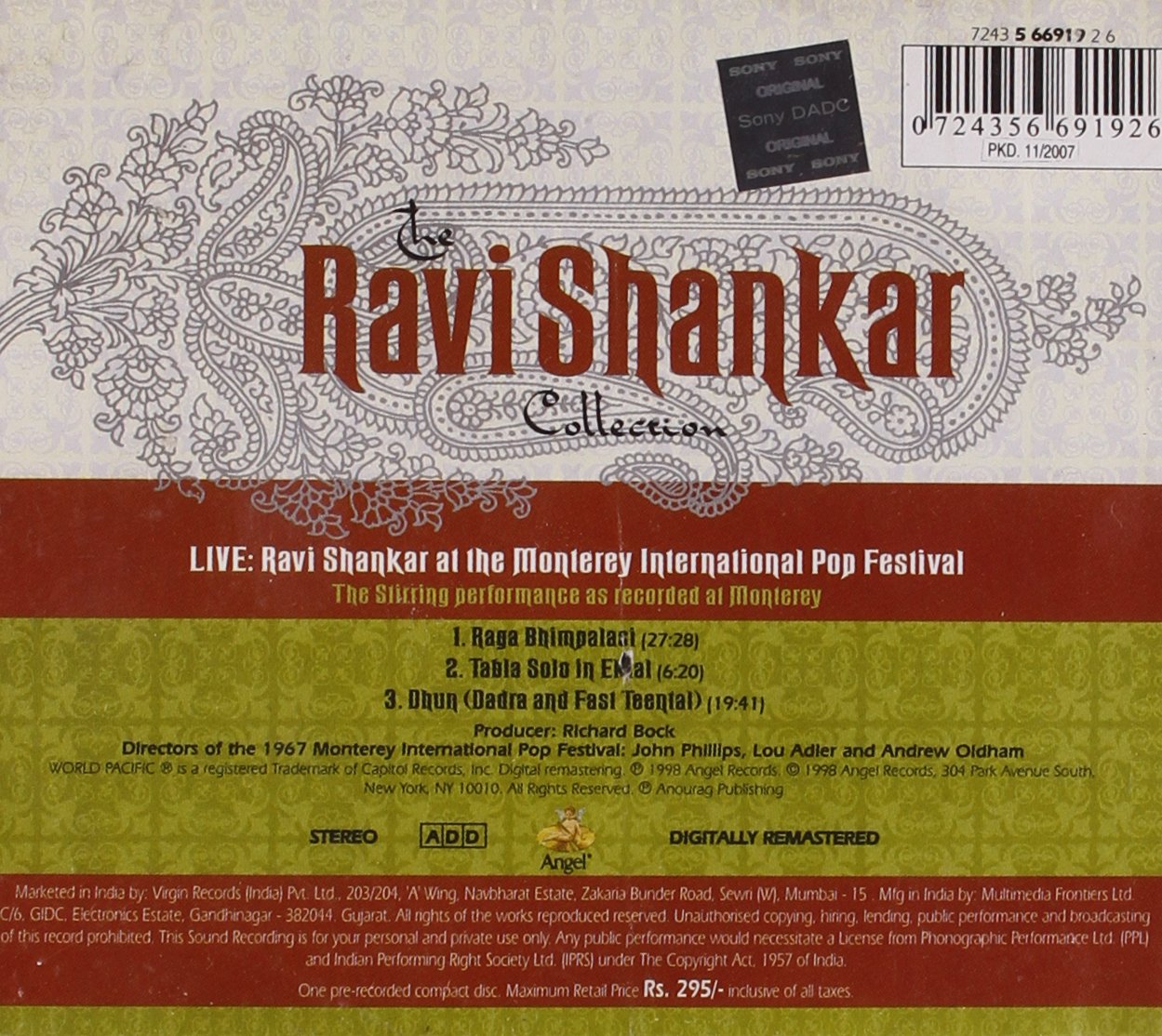 Ravi Shankar: Live at The Monterey International Pop Festival - Legendary Sitar Performance for Yoga, Meditation & World Music Lovers