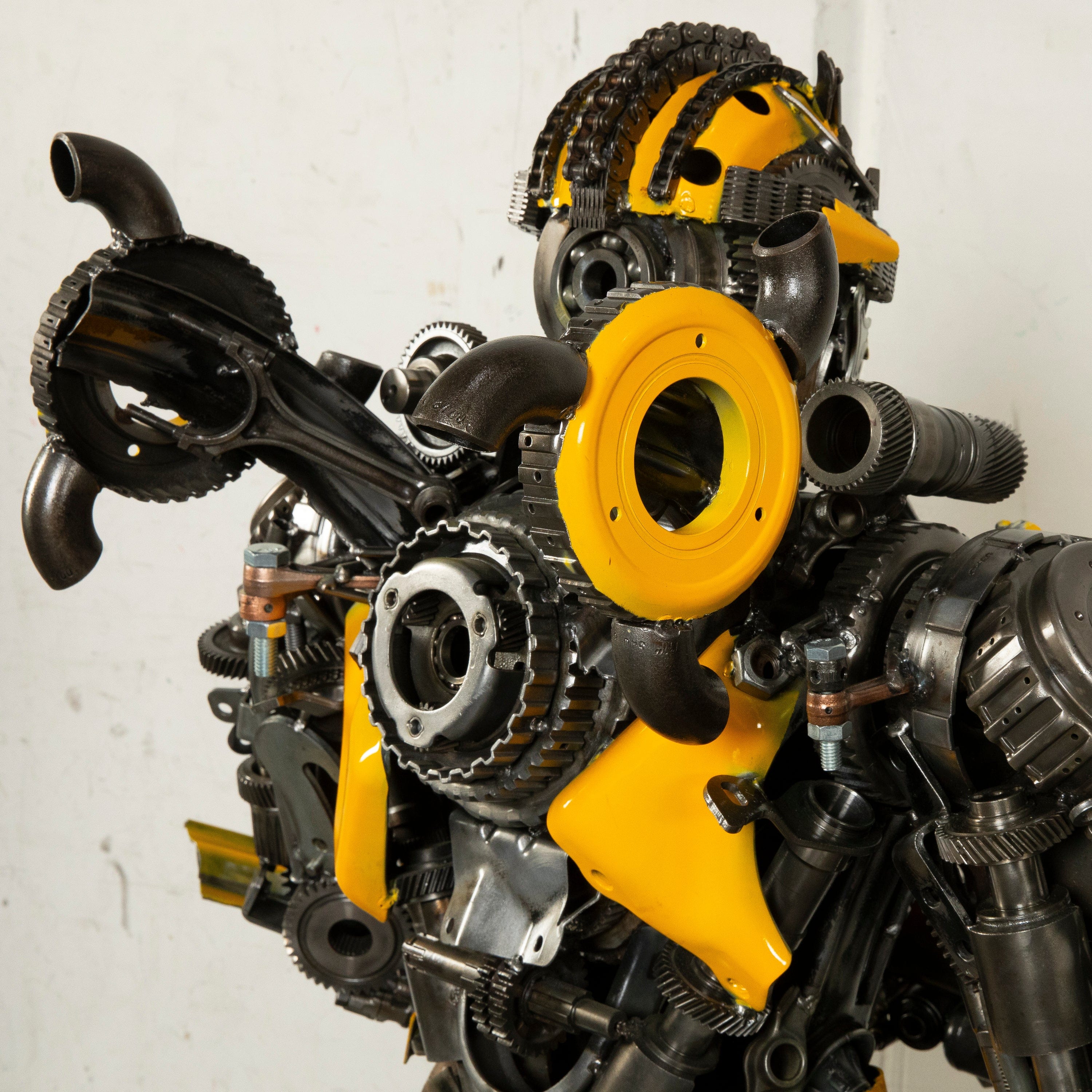 55 Bumblebee Inspired Recycled Metal Art Sculpture - Eco-Friendly Home Decor for Living Room, Office & Garden | Unique Wall Art Gift for Nature Lovers