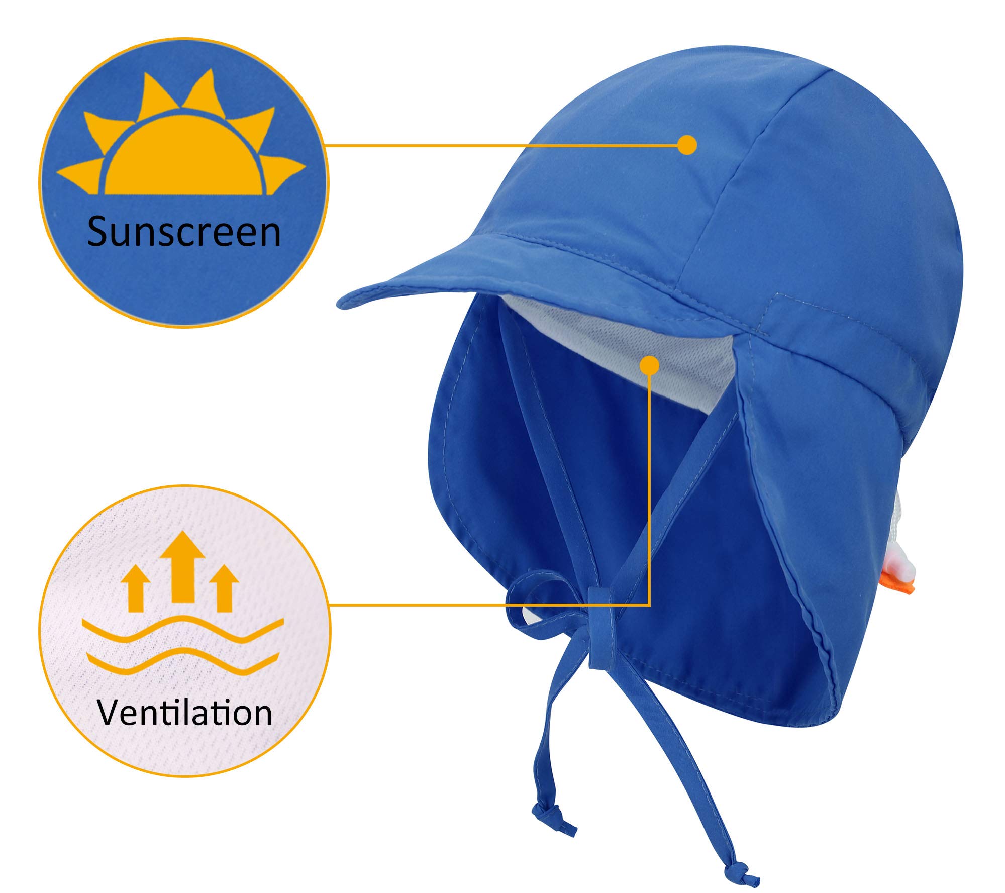 Livingston Kids SPF 50+ UV Protection Safari Hat with Neck Flap - Sun Protective Hat for Babies & Toddlers - Perfect for Beach, Pool, Outdoor Play & Summer Adventures