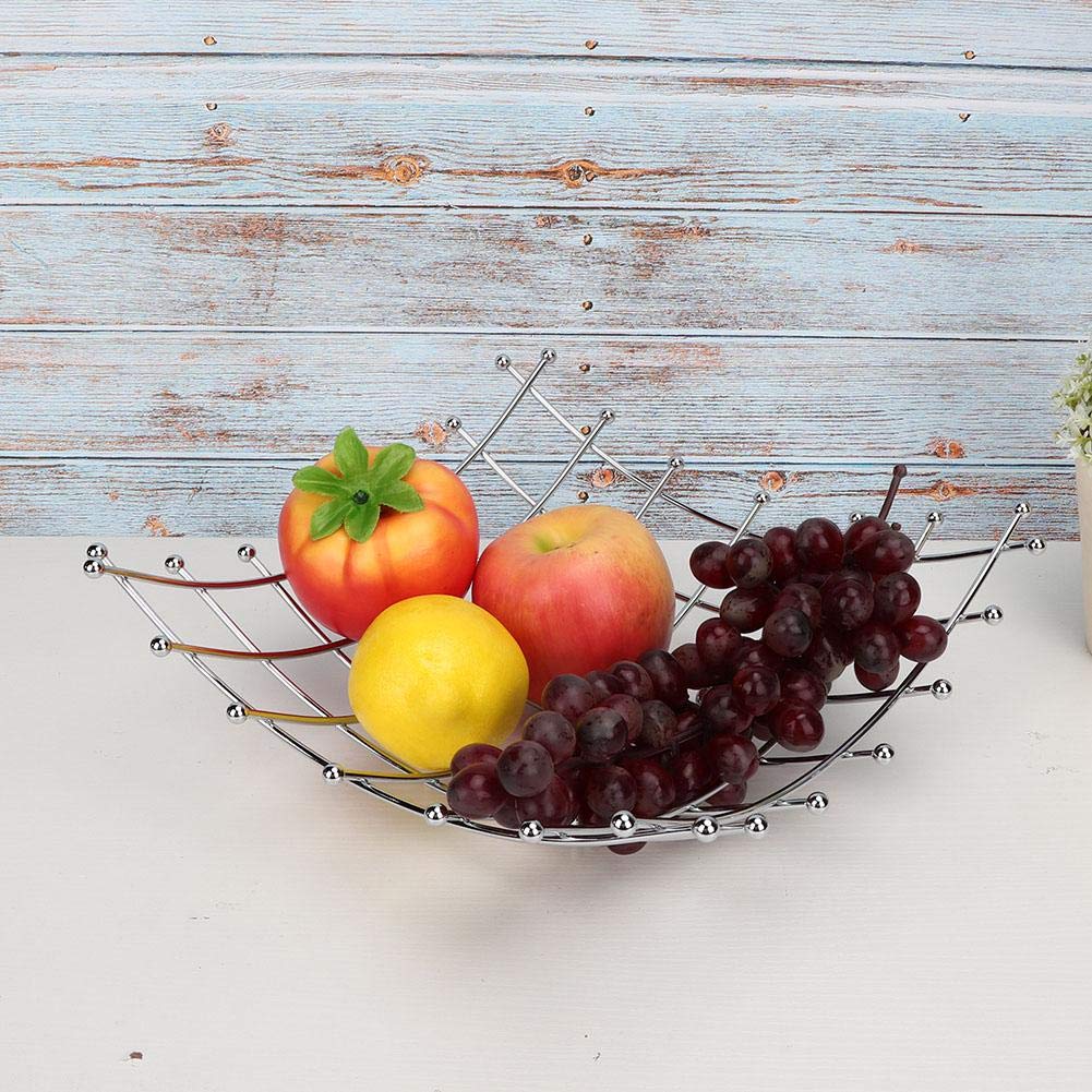 Stainless Steel Fruit Basket with Hollow-Out Design - Durable & Stylish Kitchen Organizer for Fruits, Vegetables - Perfect for Home, Office & Hotel Use
