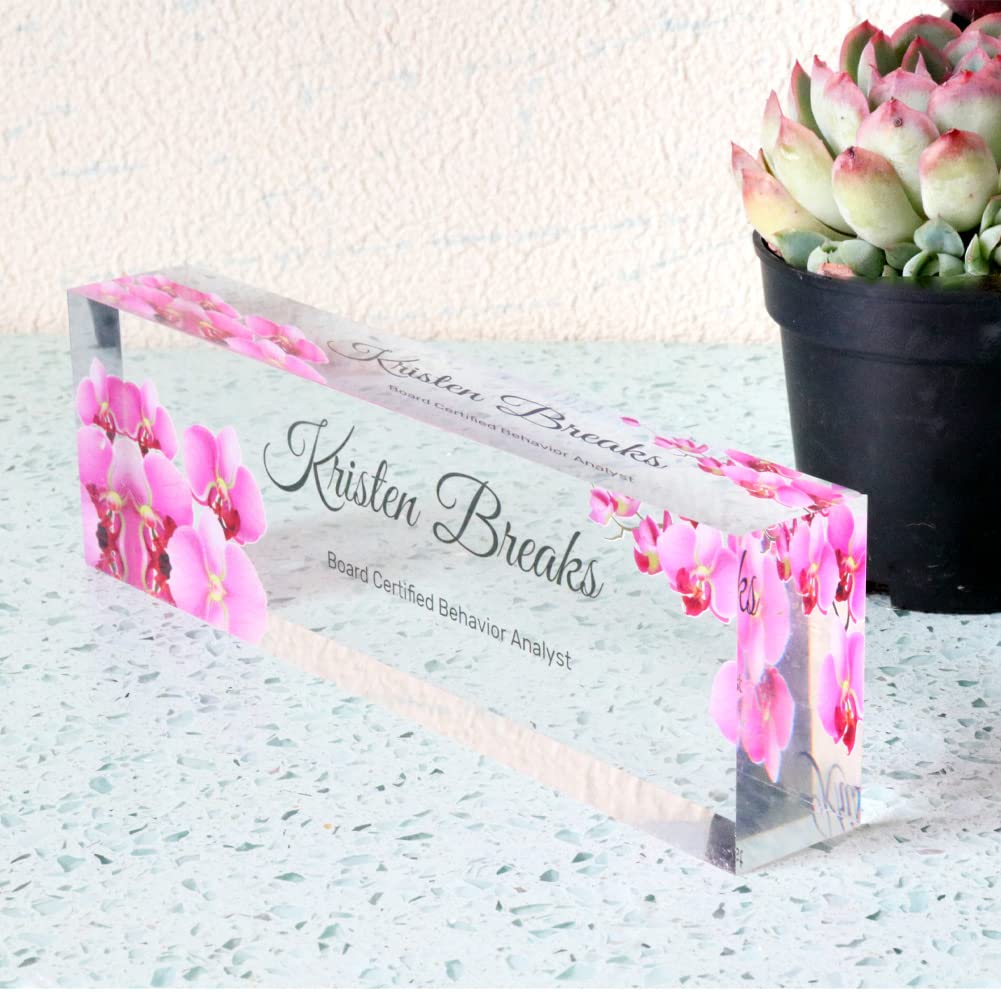 Custom Acrylic Desk Name Plate - Personalized Office Name Sign with Funny & Unique Design for Coworkers, Friends & Family - 8