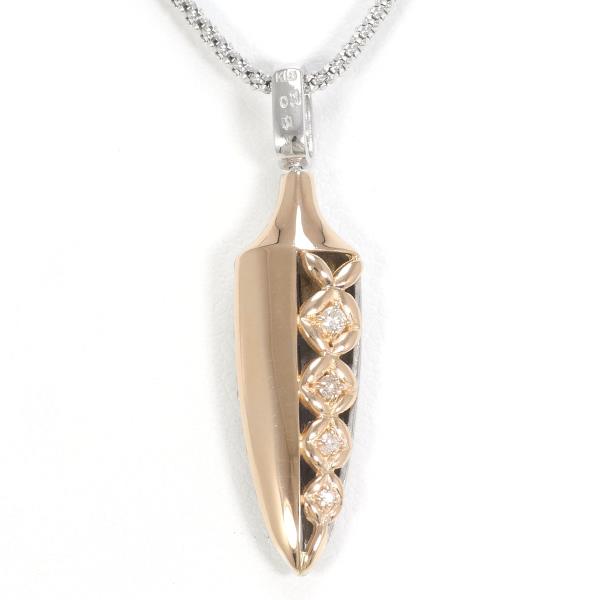 18K White Gold & Pink Gold Diamond Pendant Necklace for Women - Elegant Gift for Anniversary, Wedding & Special Occasions
