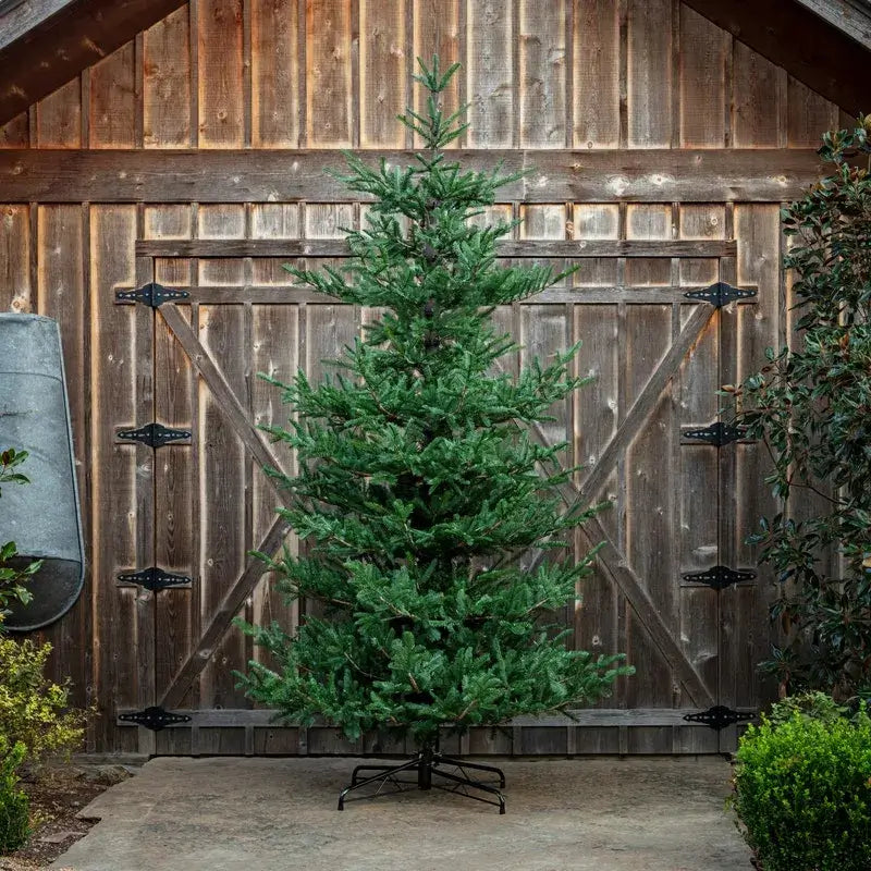 12' Pre-Lit Noble Fir Christmas Tree with 500 Warm White LED Lights - Perfect for Holiday Home Decor & Festive Celebrations