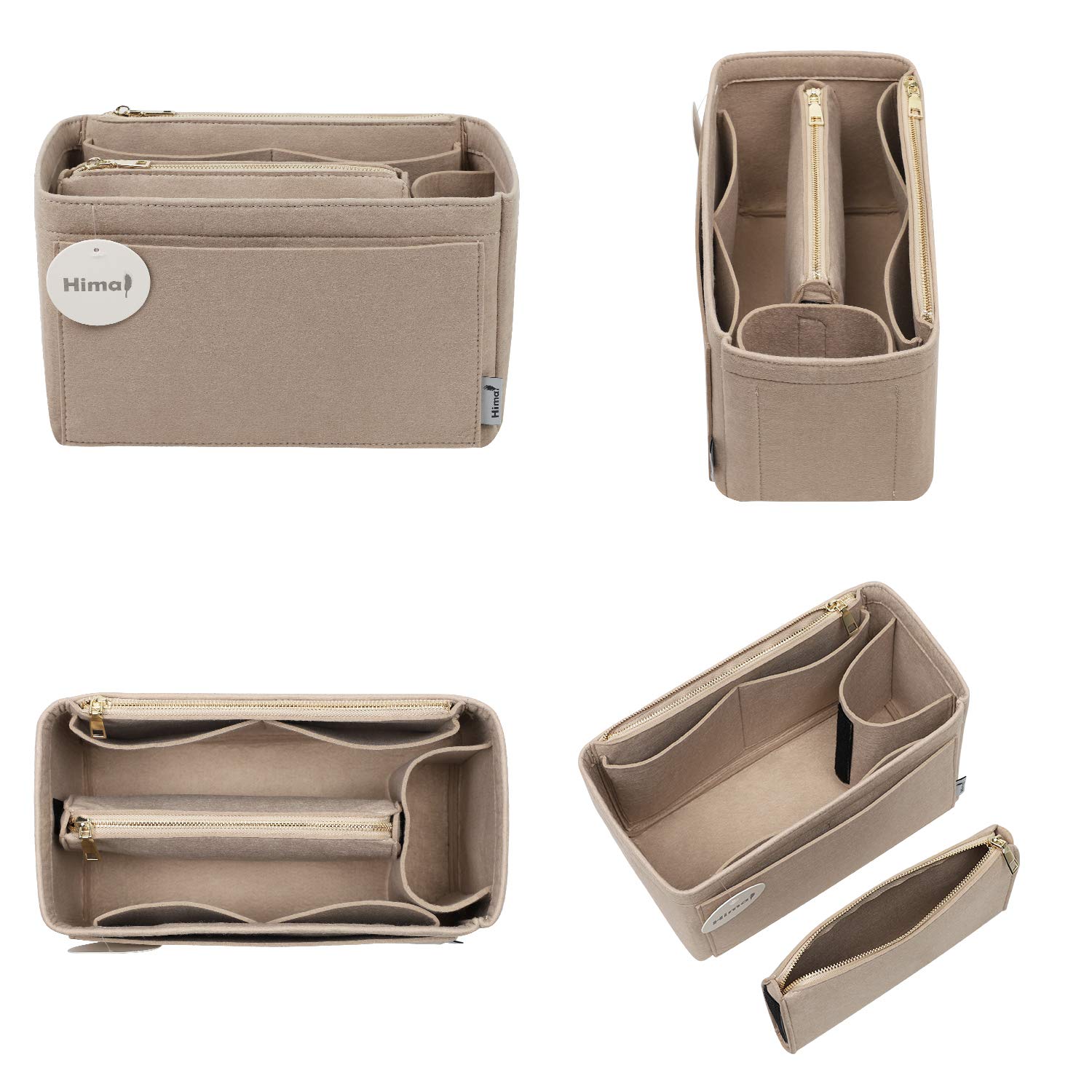 Purse Organizer Insert for Handbags - Bag in Bag Organizer with 5 Sizes (Large, Beige) - Perfect for Speedy Neverfull & Other Tote Bags | Keep Essentials Neat & Accessible