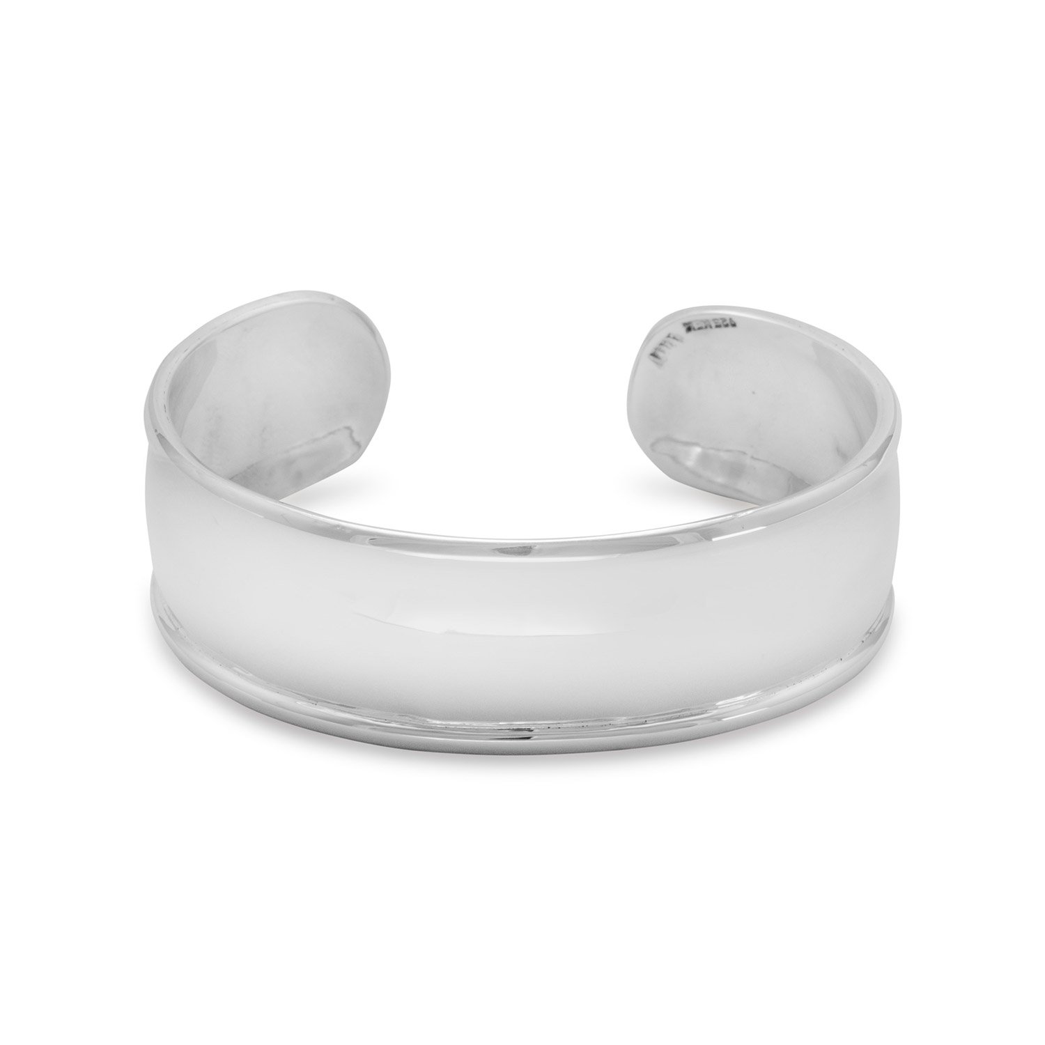 925 Sterling Silver 19mm Polished Edge Cuff Bracelet for Women - Elegant Jewelry Gift for Anniversary, Birthday & Special Occasions - Perfect for Parties, Weddings & Everyday Wear